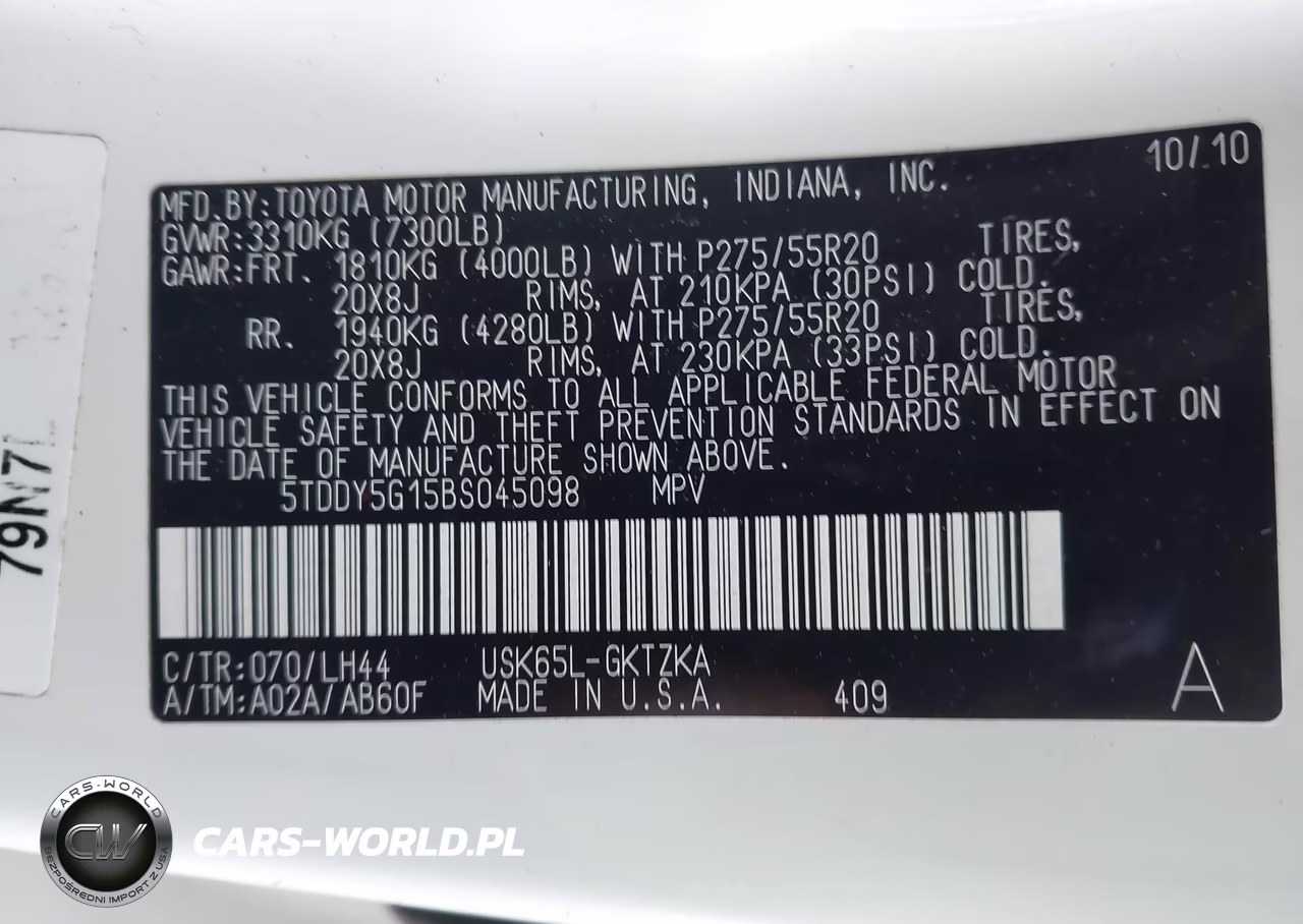 2011 Toyota Sequoia Platinum 5.7L V8 VIN:5TDDY5G15BS045098 - 9
