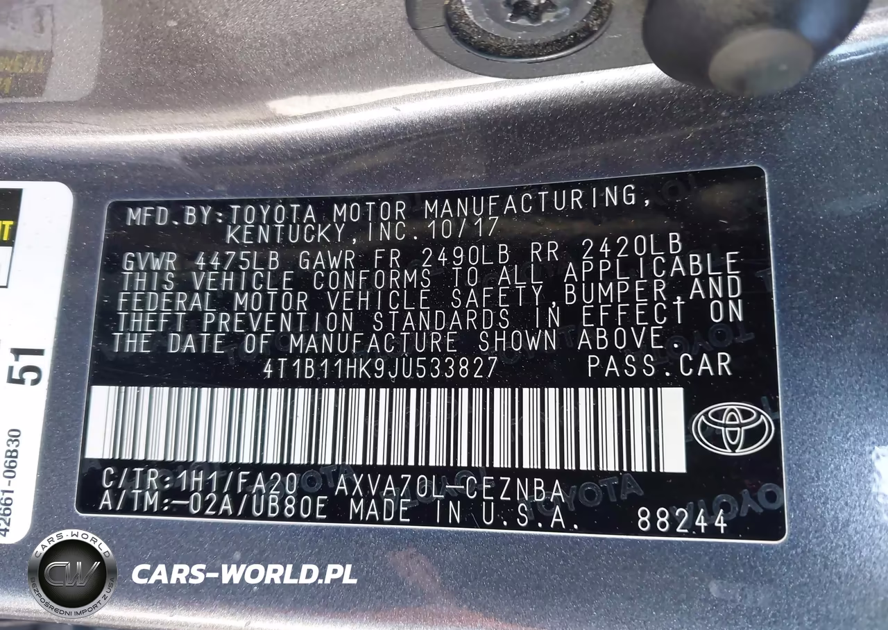 2018 Toyota Camry Le VIN:4T1B11HK9JU533827 - 9