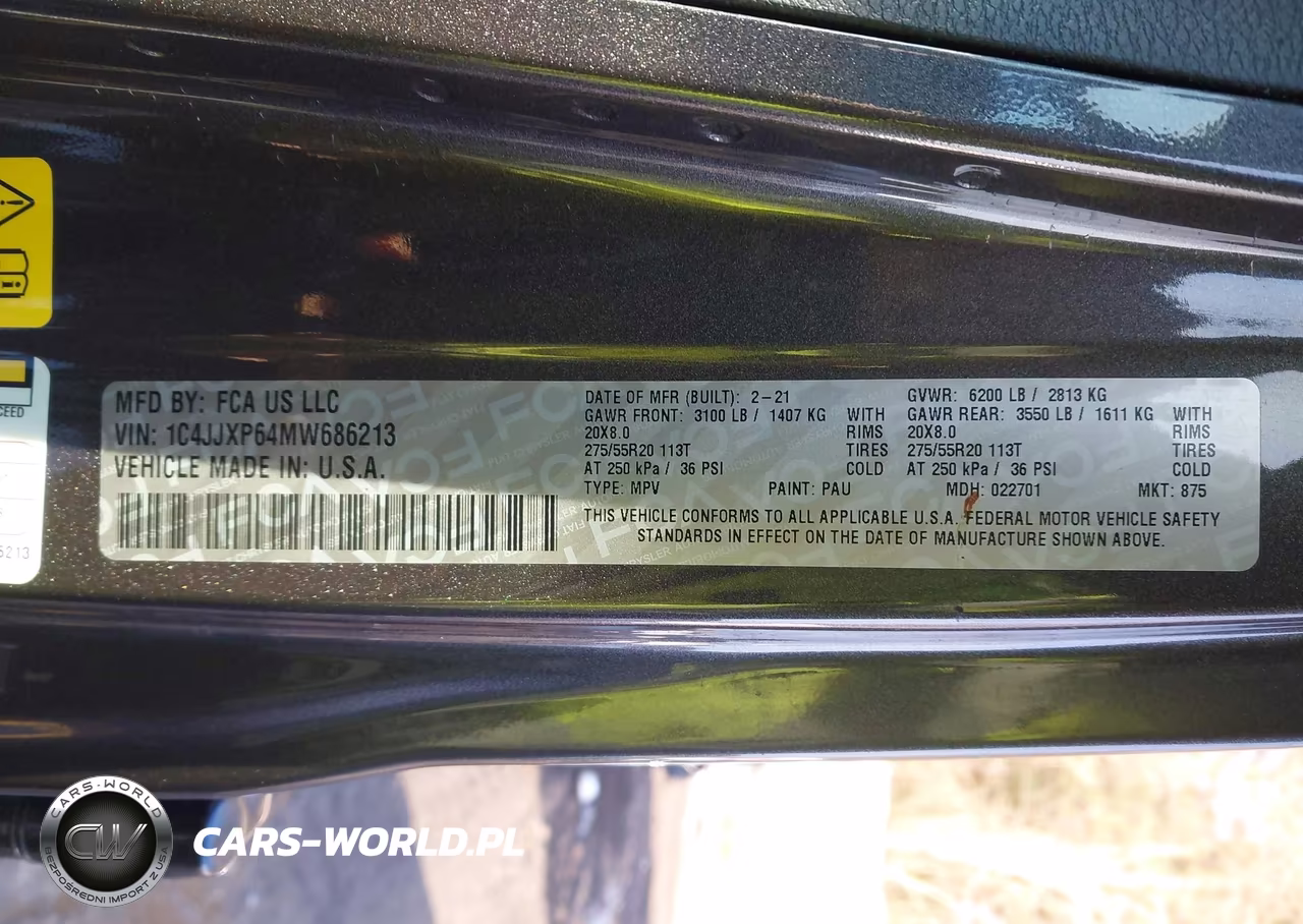 2021 Jeep Wrangler 4Xe Unlimited High Altitude 4X4 VIN:1C4JJXP64MW686213 - 9