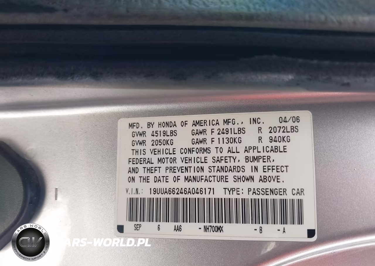 2006 Acura Tl VIN:19UUA66246A046171 - 9