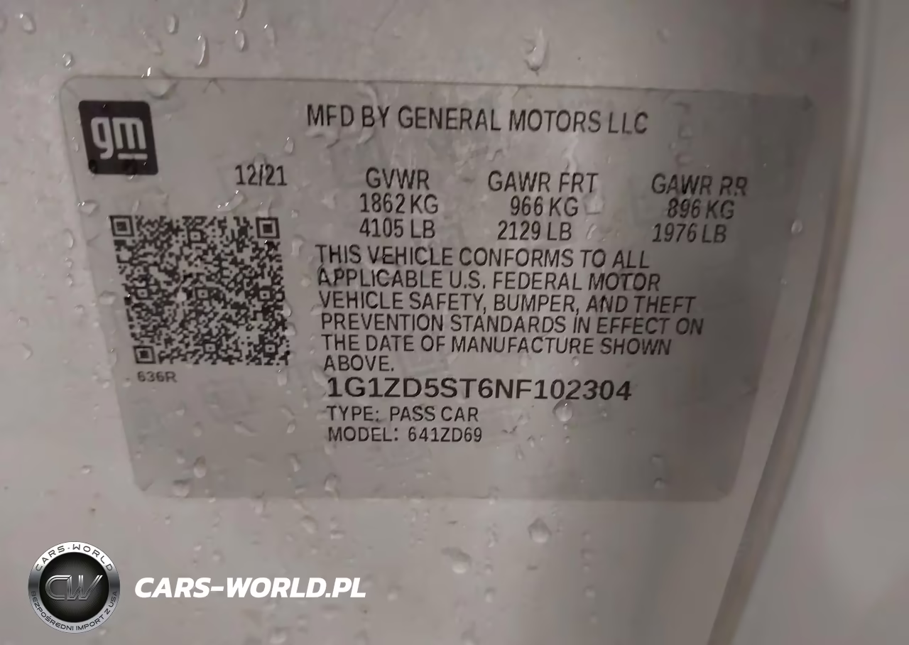 2022 Chevrolet Malibu Fwd Lt VIN:1G1ZD5ST6NF102304 - 9