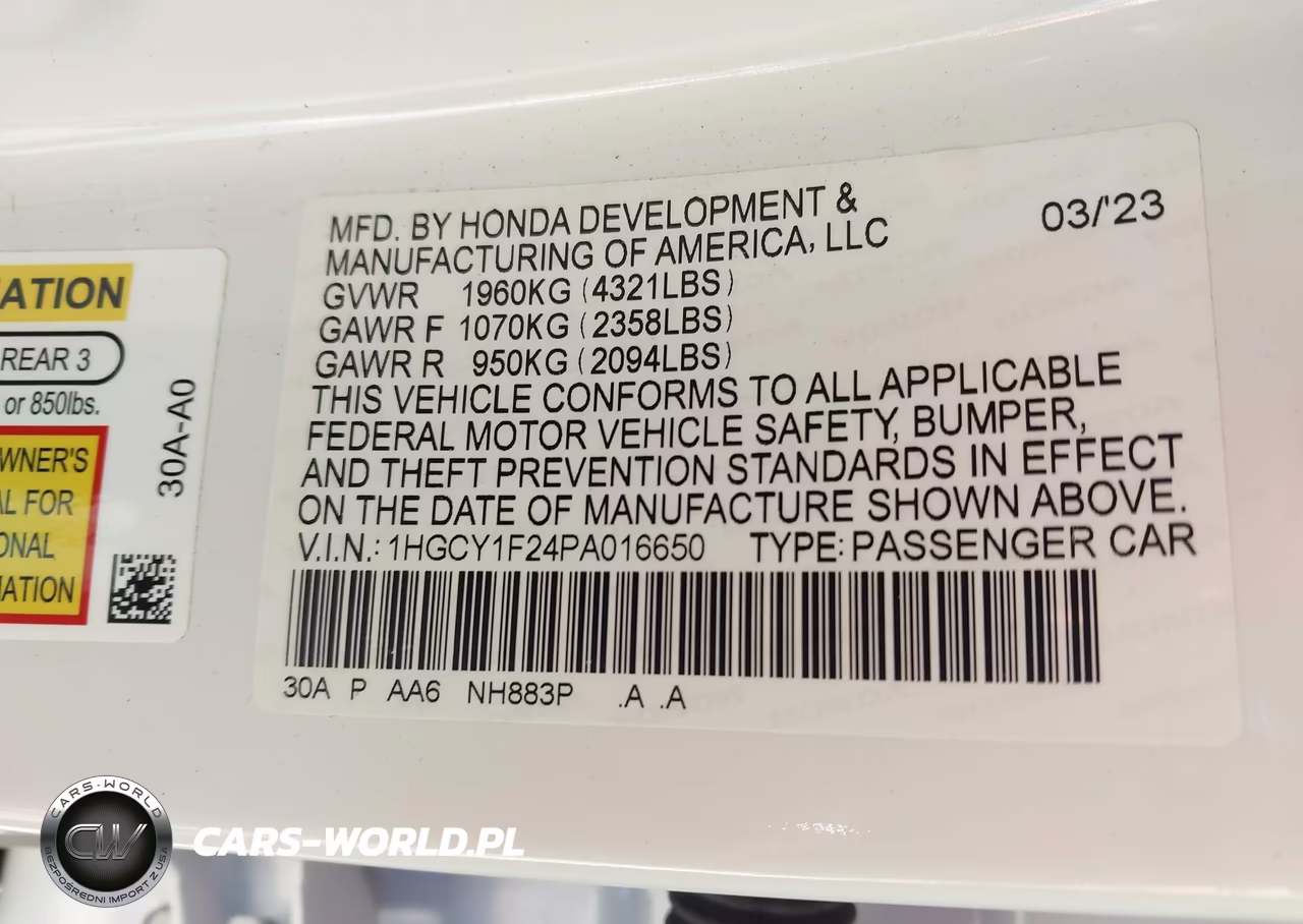 2023 Honda Accord Lx VIN:1HGCY1F24PA016650 - 9