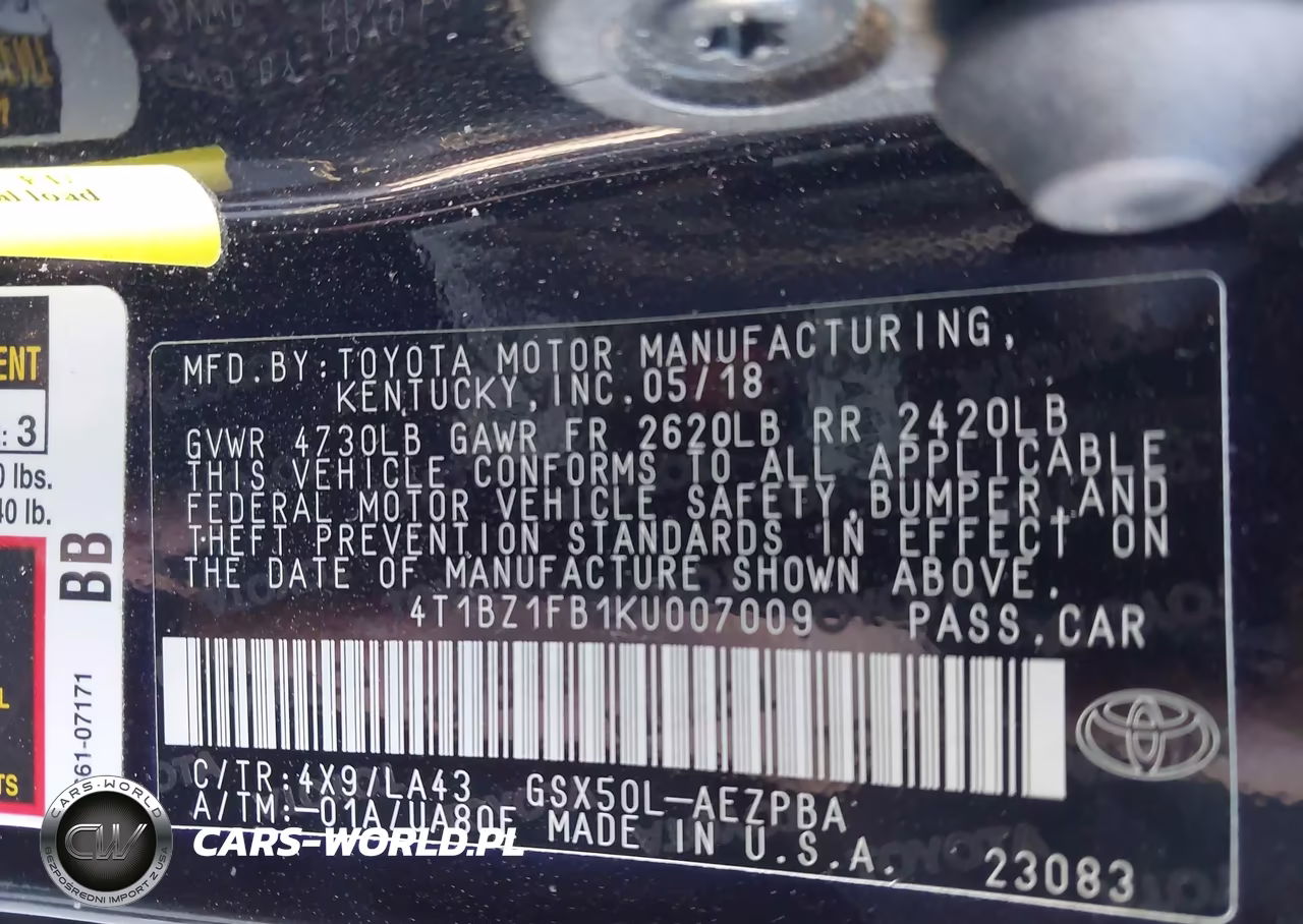 2019 Toyota Avalon Limited VIN:4T1BZ1FB1KU007009 - 9
