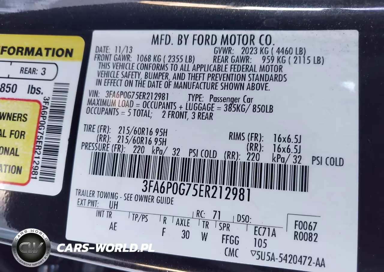 2014 Ford Fusion S VIN:3FA6P0G75ER212981 - 9