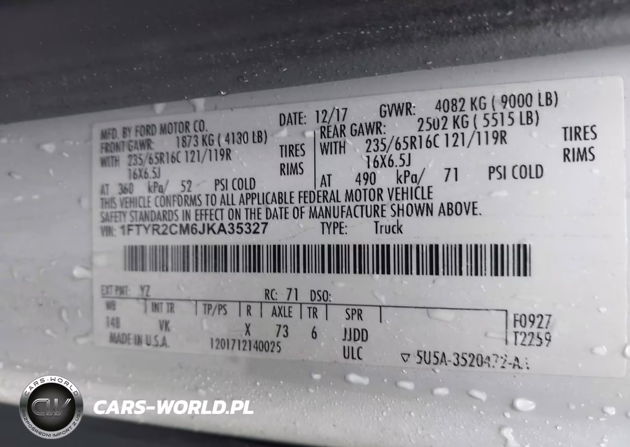 2018 Ford Transit-250 VIN:1FTYR2CM6JKA35327 - 9