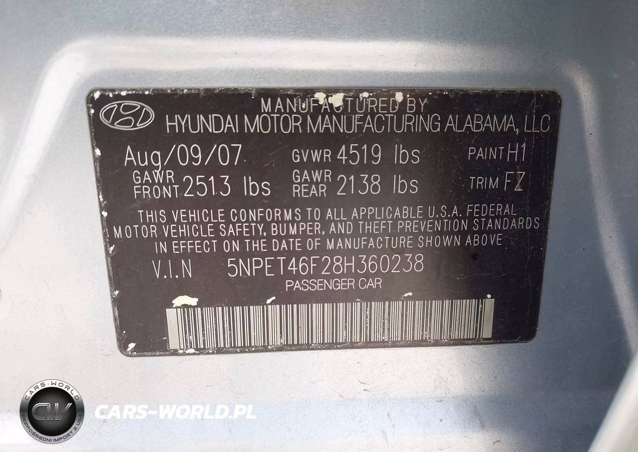 2008 Hyundai Sonata Gls V6 VIN:5NPET46F28H360238 - 9