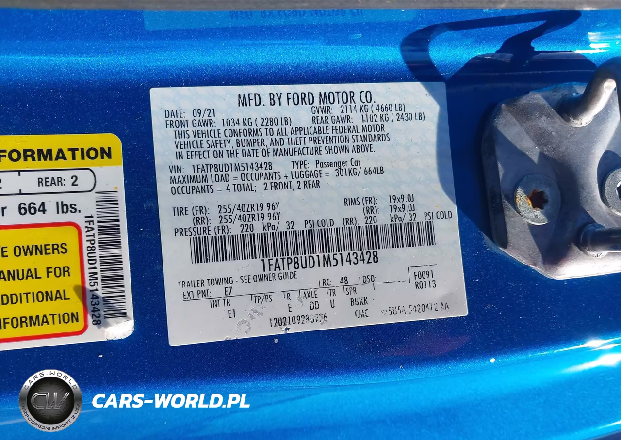 2021 Ford Mustang Ecoboost Premium VIN:1FATP8UD1M5143428 - 9