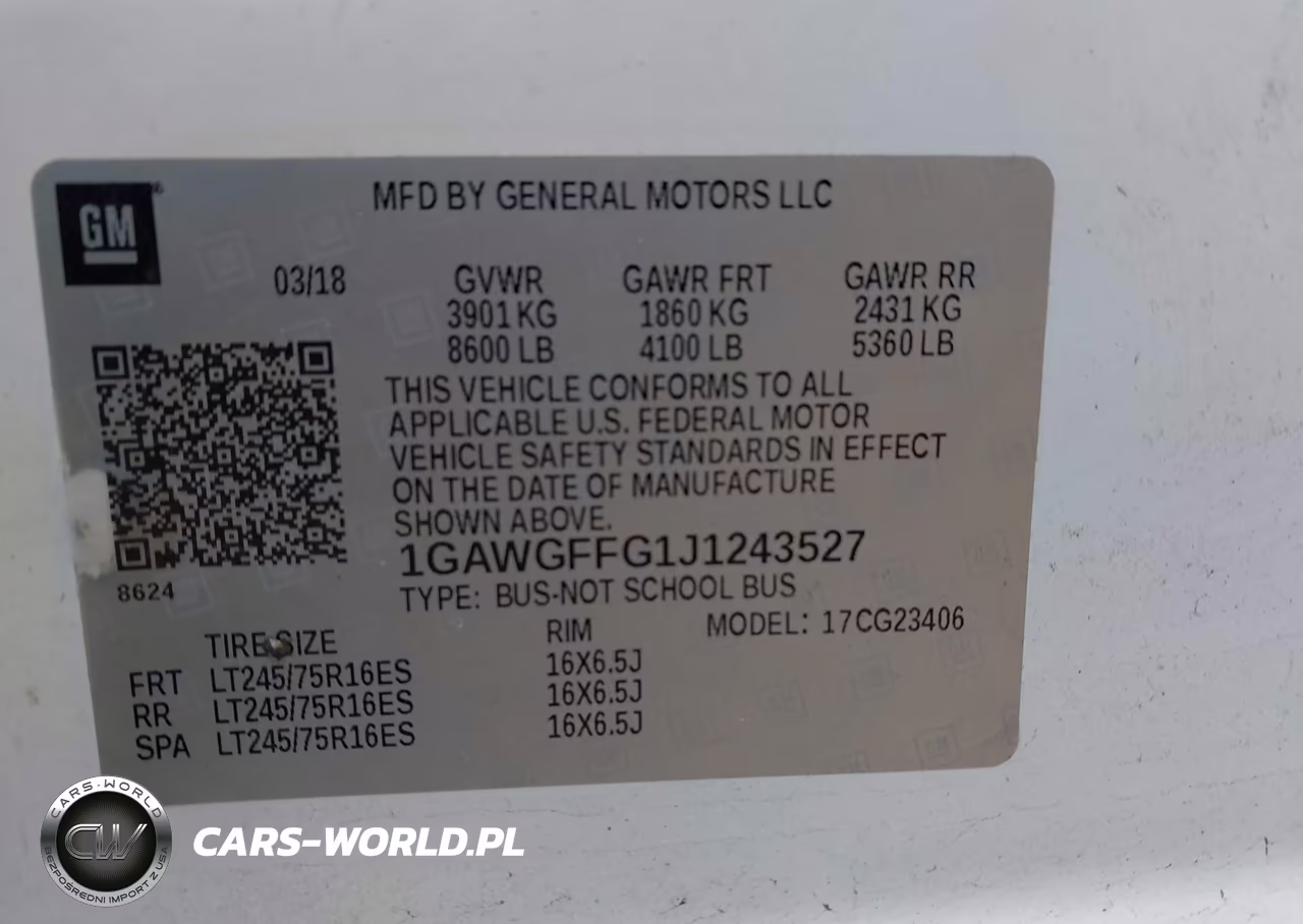2018 Chevrolet Express 2500 Lt VIN:1GAWGFFG1J1243527 - 9