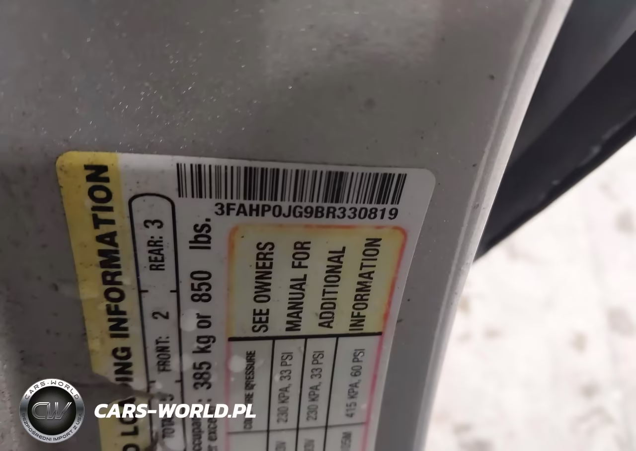 2011 Ford Fusion Sel VIN:3FAHP0JG9BR330819 - 9