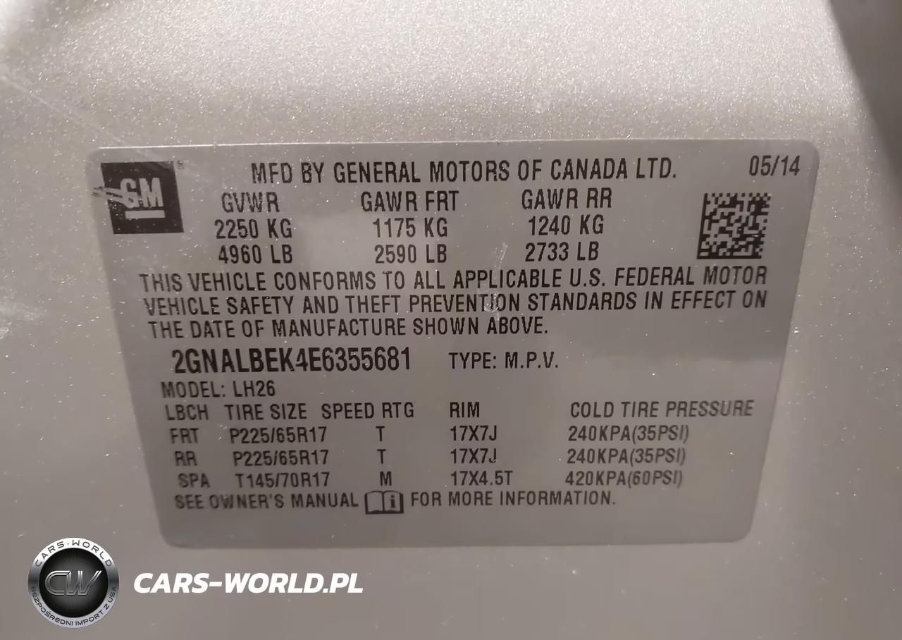 2014 Chevrolet Equinox 1Lt VIN:2GNALBEK4E6355681 - 9