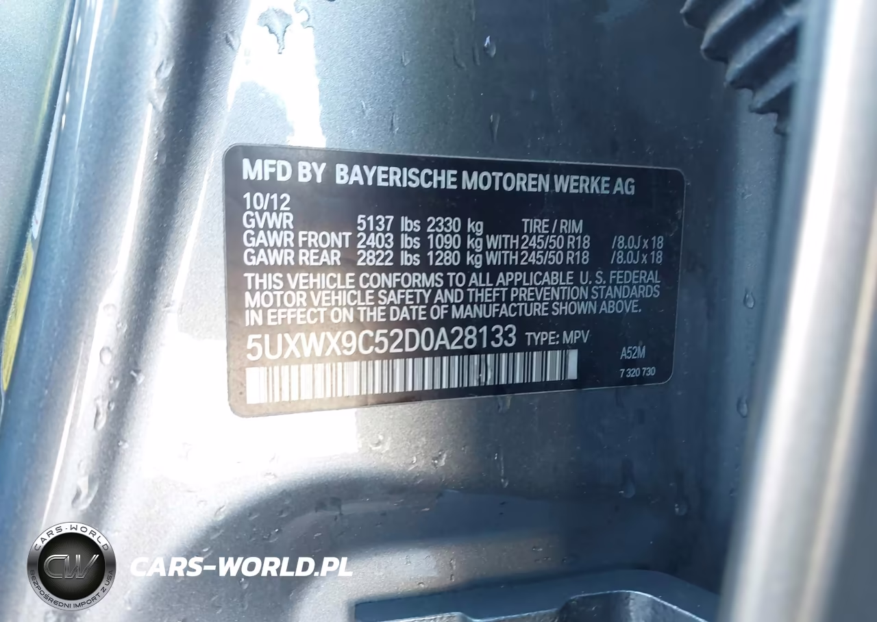 2013 BMW X3 xDrive28I VIN:5UXWX9C52D0A28133 - 9