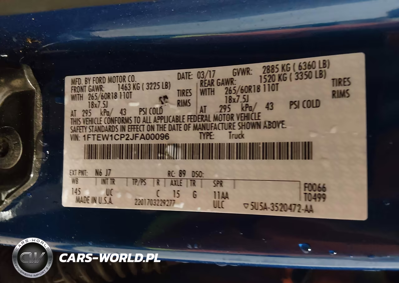 2018 Ford F-150 Xlt VIN:1FTEW1CP2JFA00096 - 9