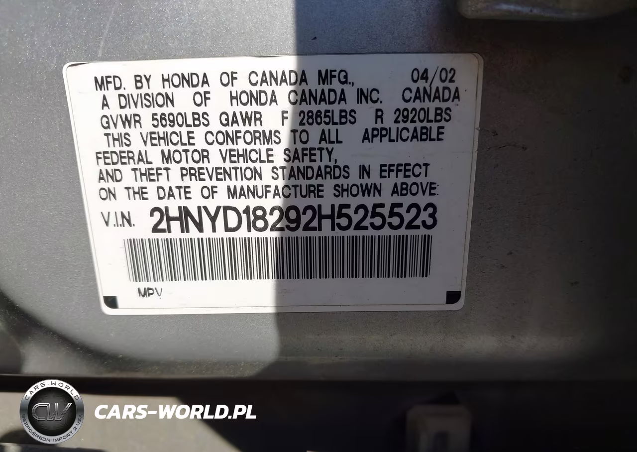 2002 Acura Mdx VIN:2HNYD18292H525523 - 9