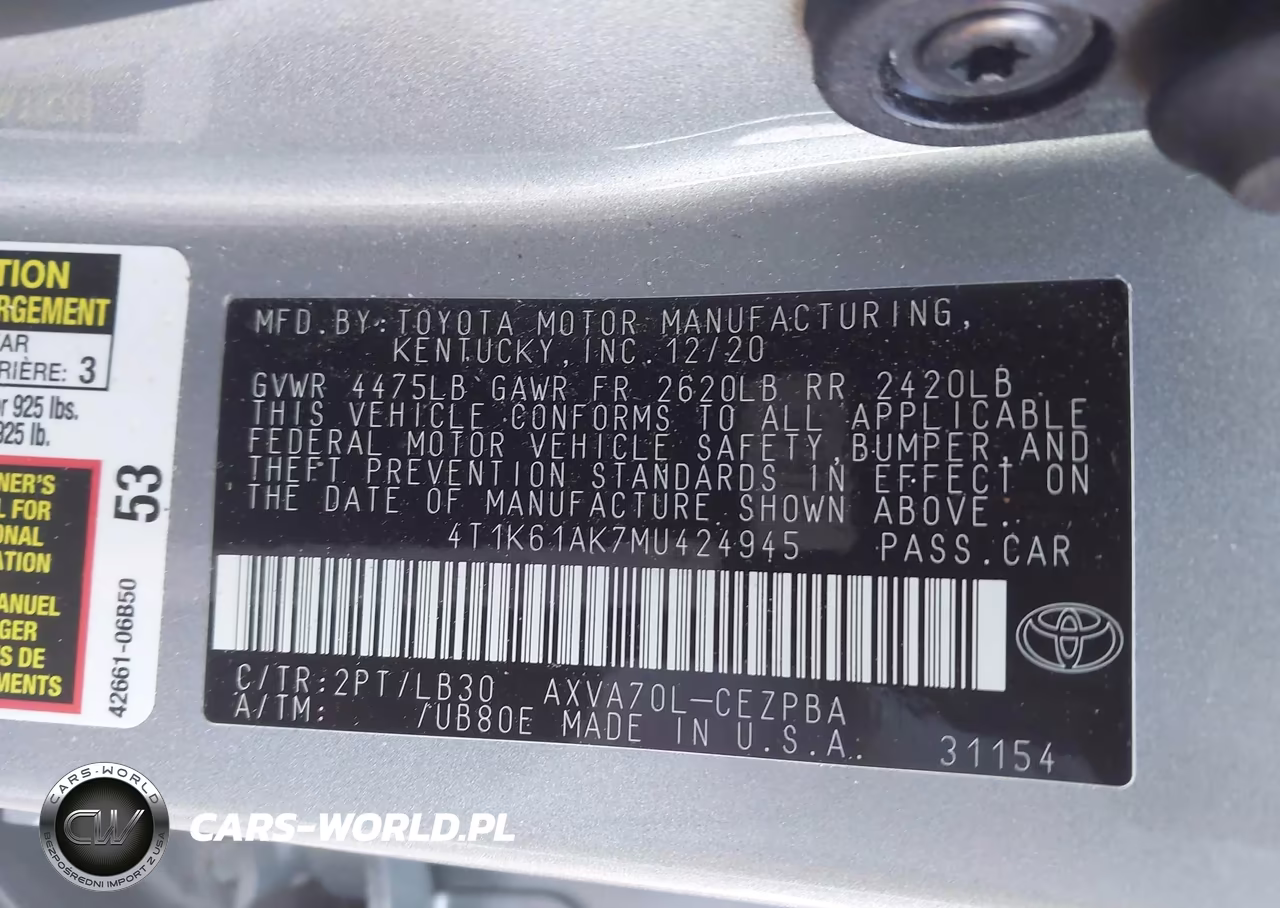 2021 Toyota Camry Xse VIN:4T1K61AK7MU424945 - 9