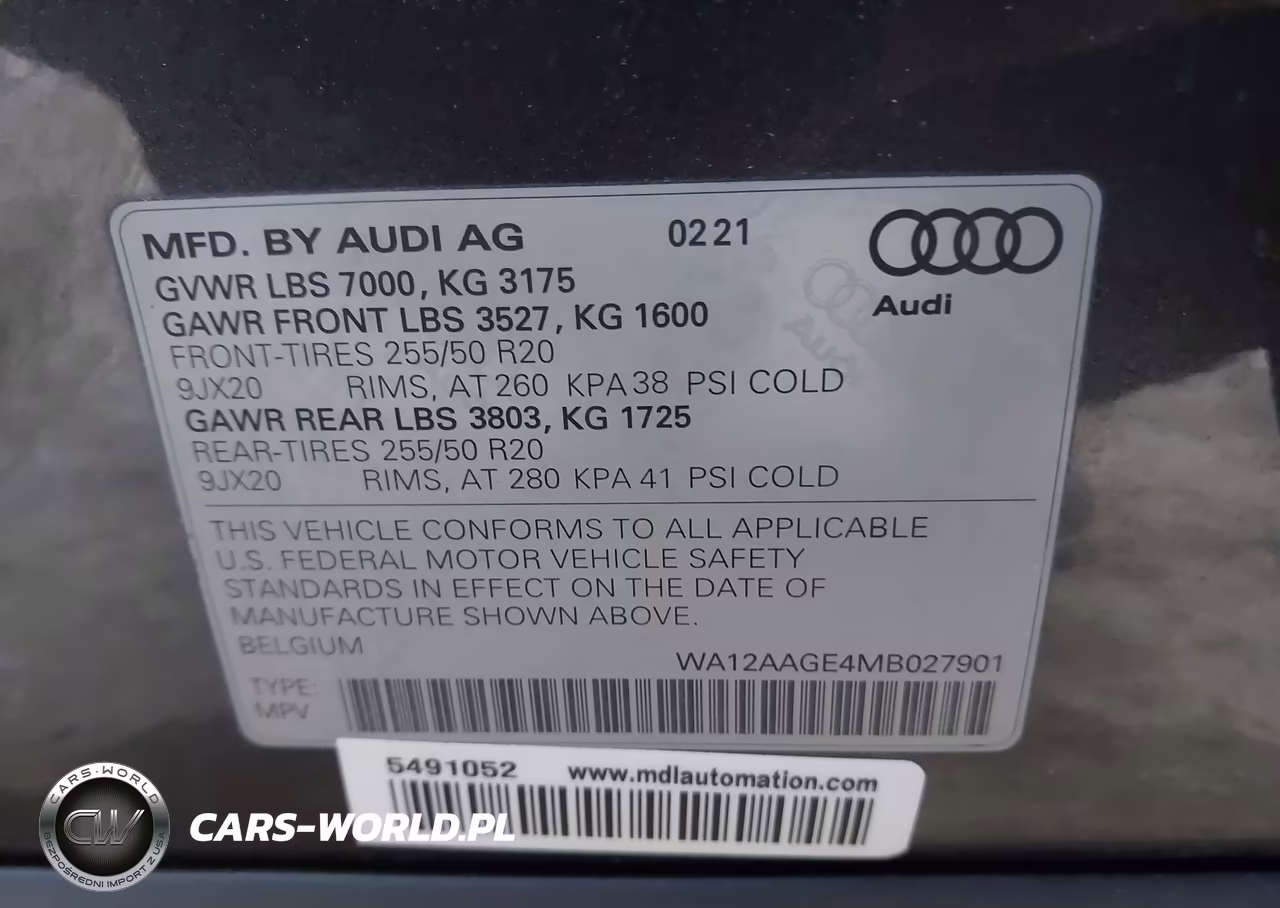 2021 Audi E-Tron Sportback Premium Plus Quattro VIN:WA12AAGE4MB027901 - 9