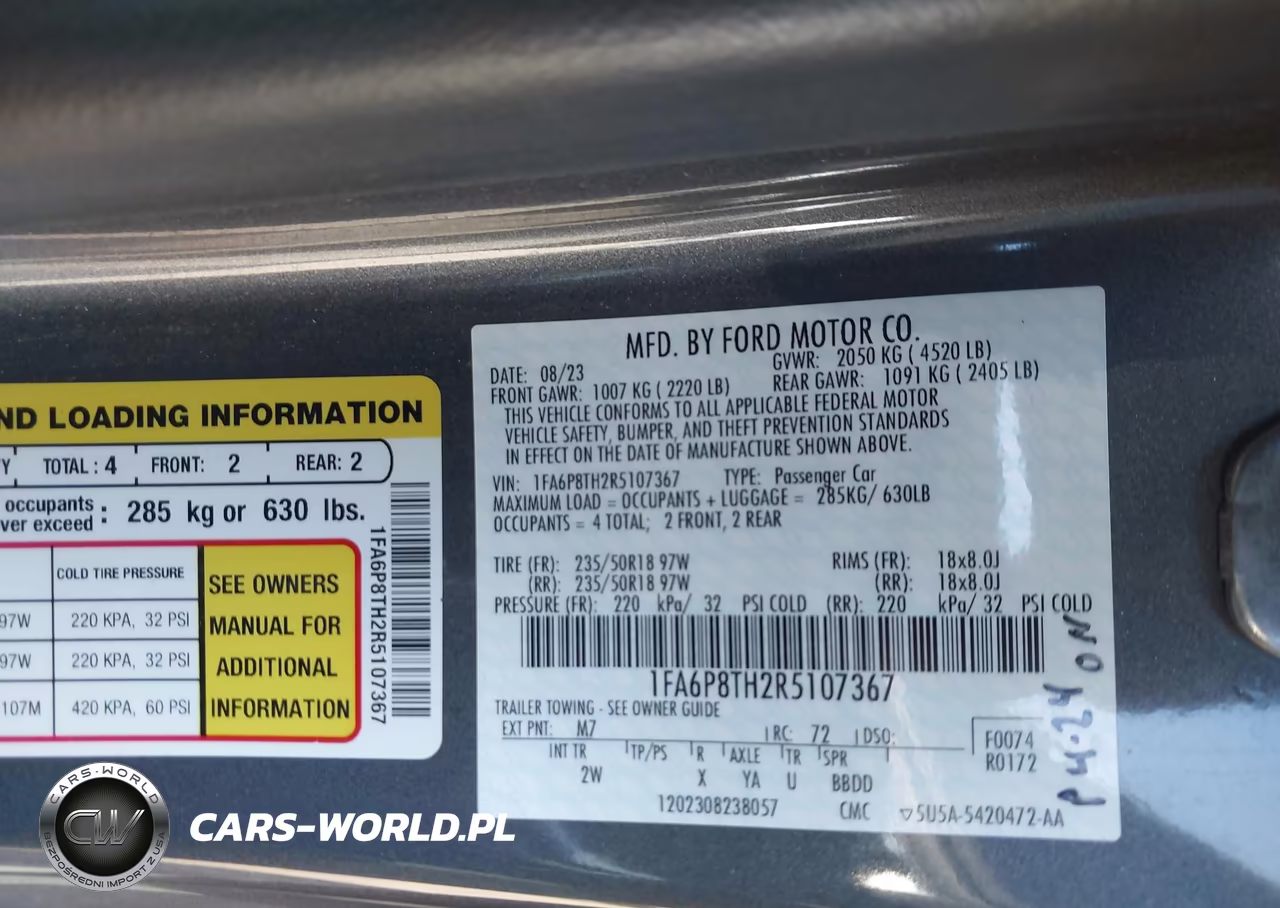 2024 Ford Mustang Ecoboost Fastback VIN:1FA6P8TH2R5107367 - 9