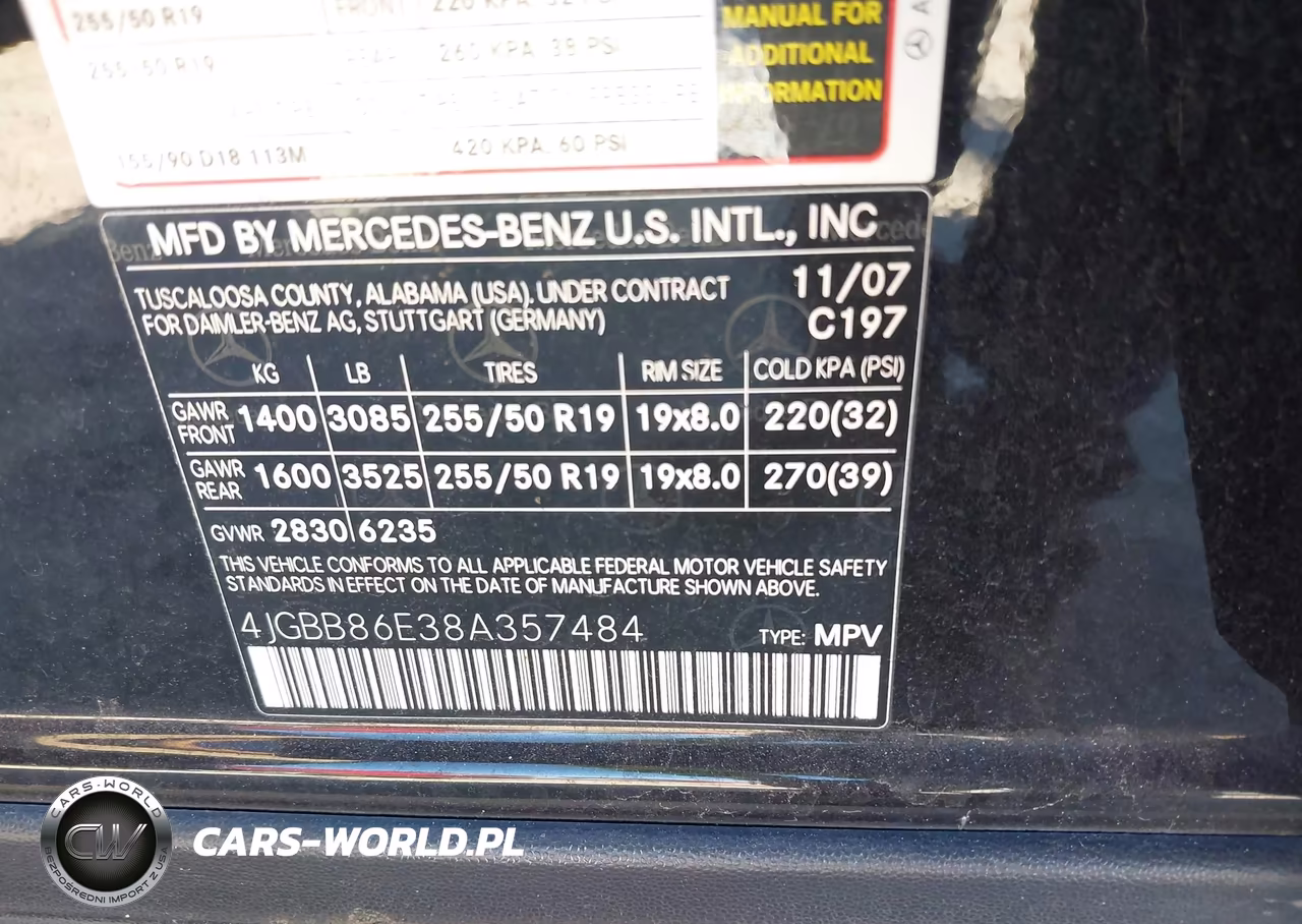 2008 Mercedes-Benz Ml 350 4Matic VIN:4JGBB86E38A357484 - 9