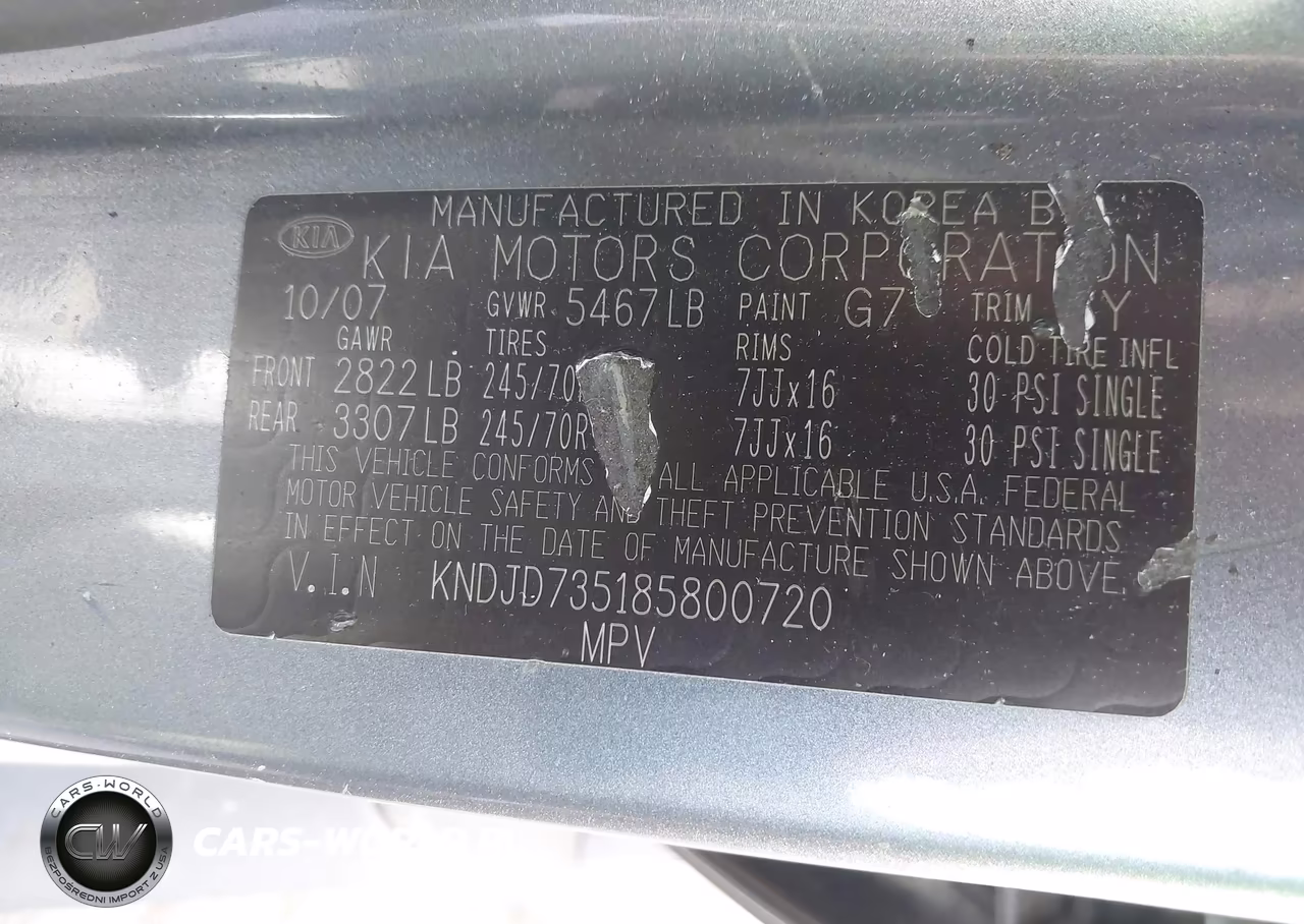 2008 Kia Sorento Lx Base VIN:KNDJD735185800720 - 9