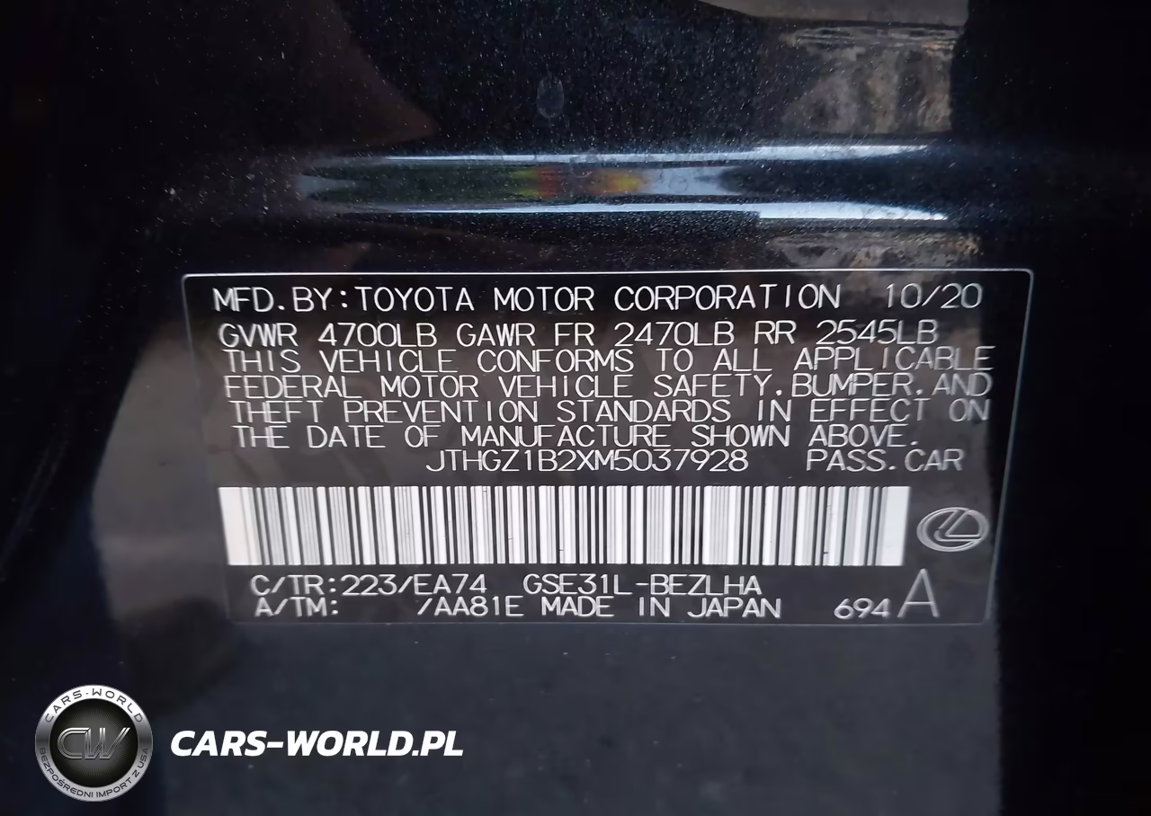 2021 Lexus Is 350 F Sport VIN:JTHGZ1B2XM5037928 - 9