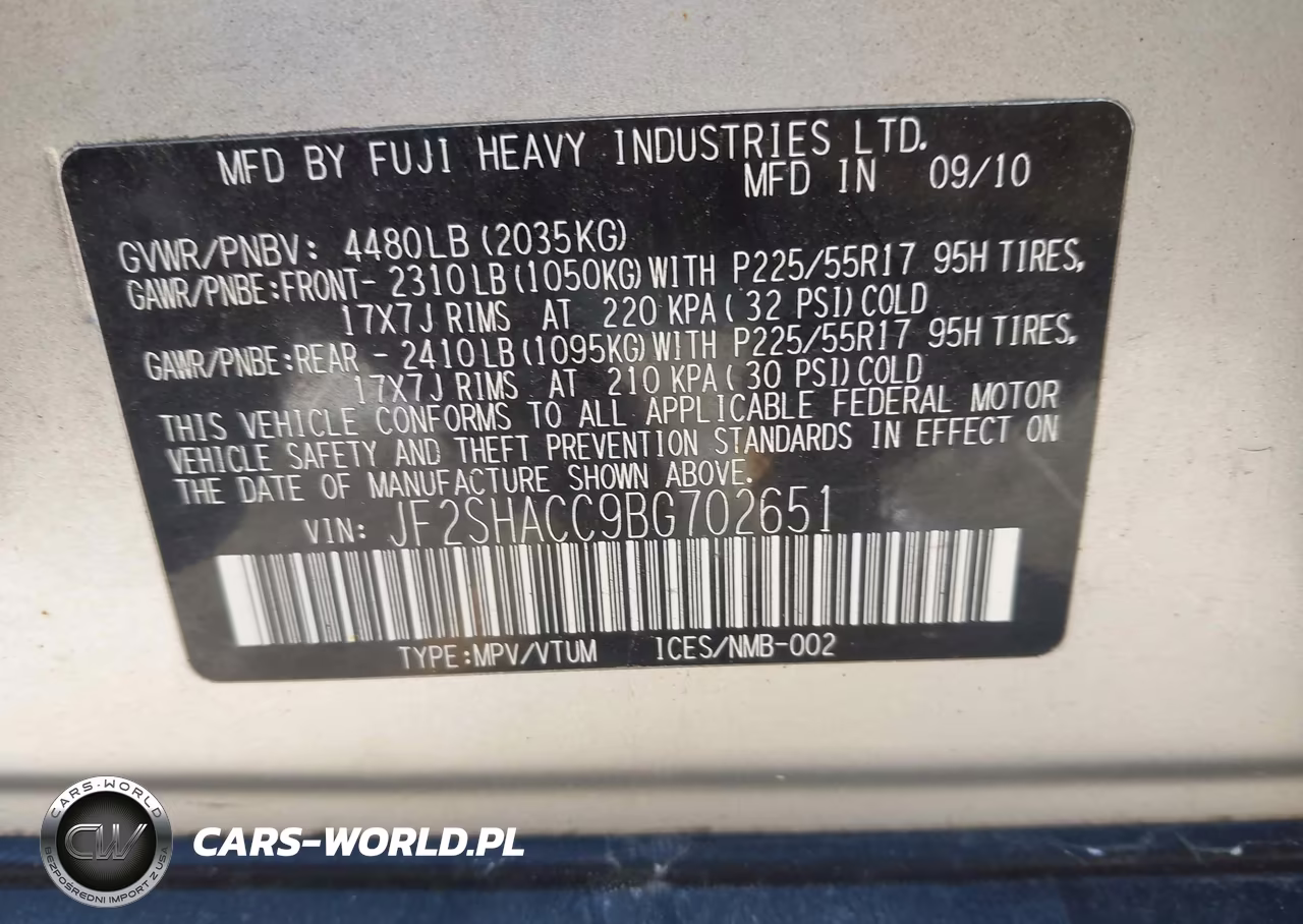 2011 Subaru Forester 2.5X Premium VIN:JF2SHACC9BG702651 - 9