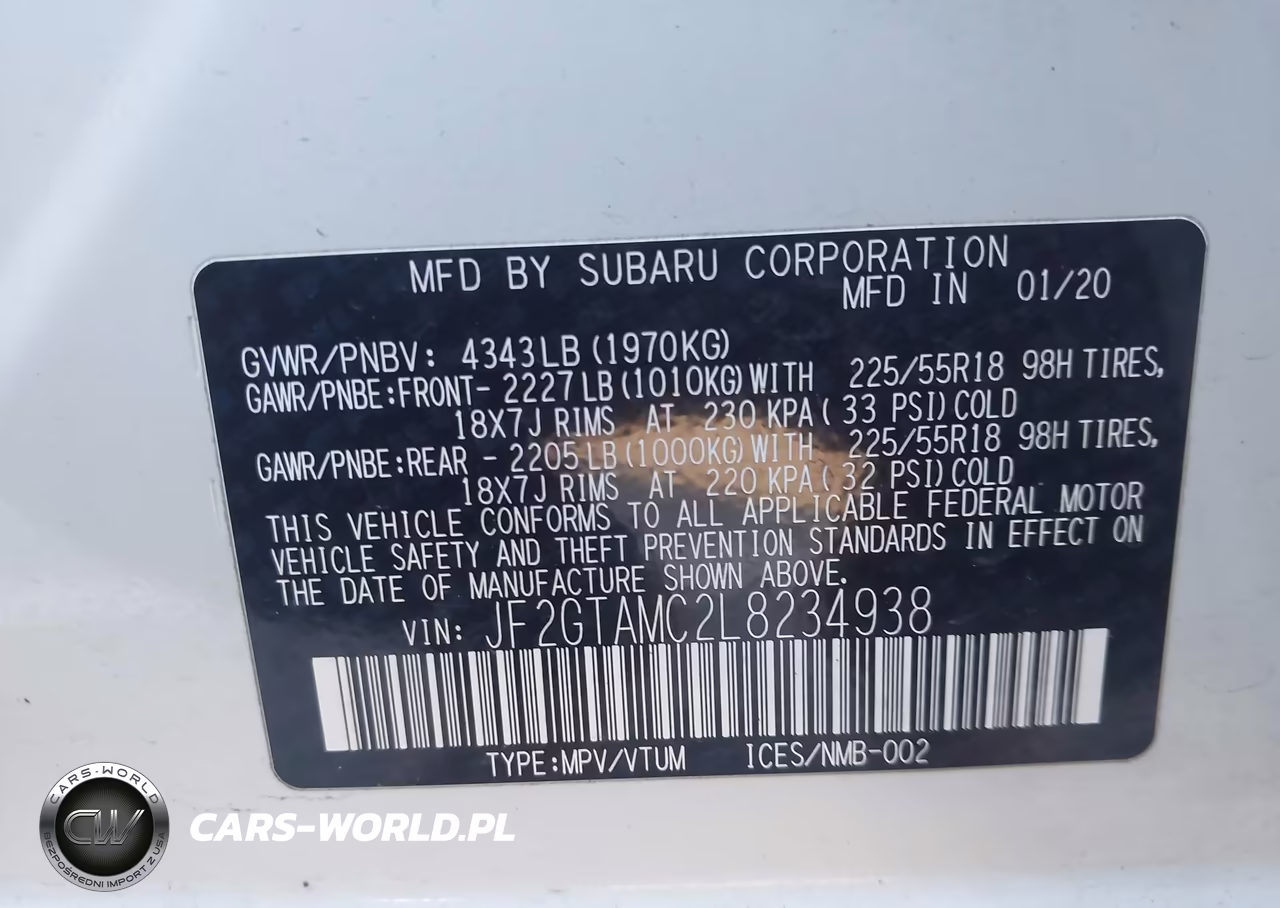 2020 Subaru Crosstrek Limited VIN:JF2GTAMC2L8234938 - 9
