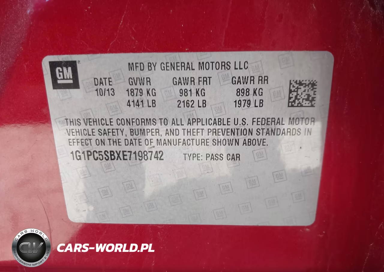 2014 Chevrolet Cruze 1Lt Auto VIN:1G1PC5SBXE7198742 - 9