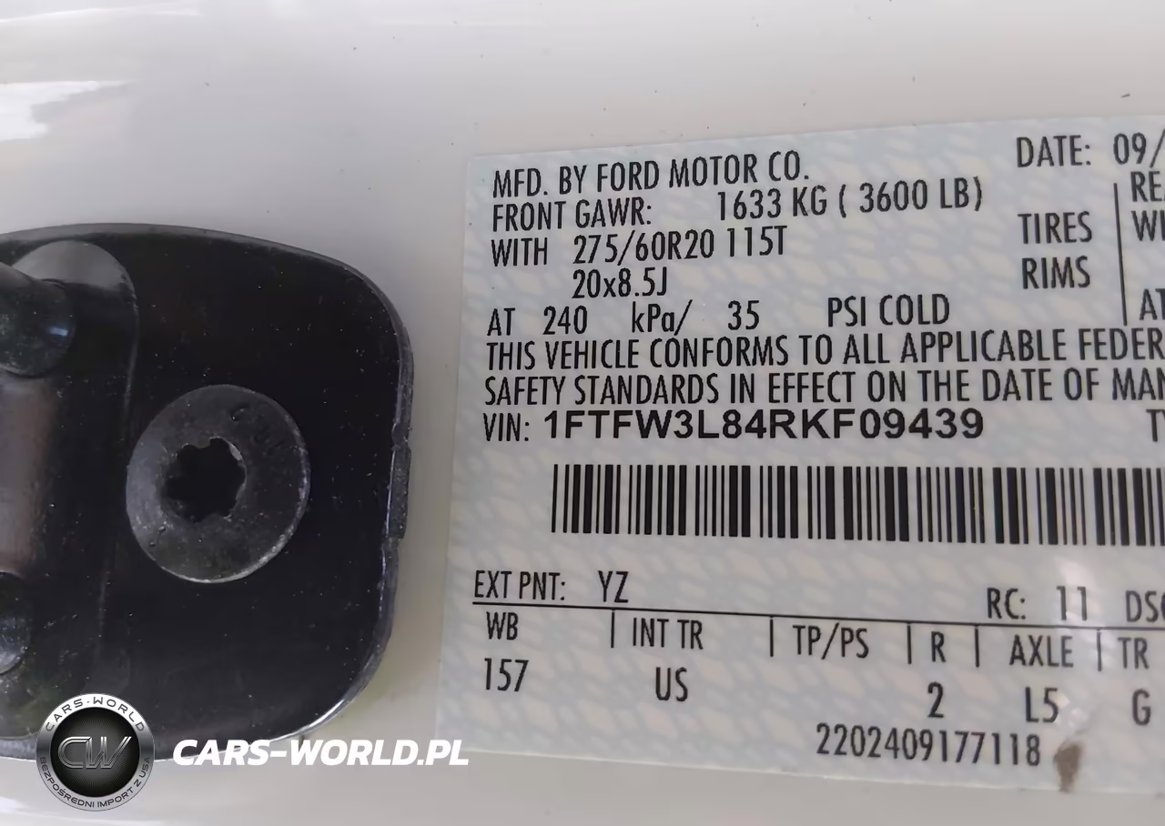 2024 Ford F-150 Xlt VIN:1FTFW3L84RKF09439 - 9
