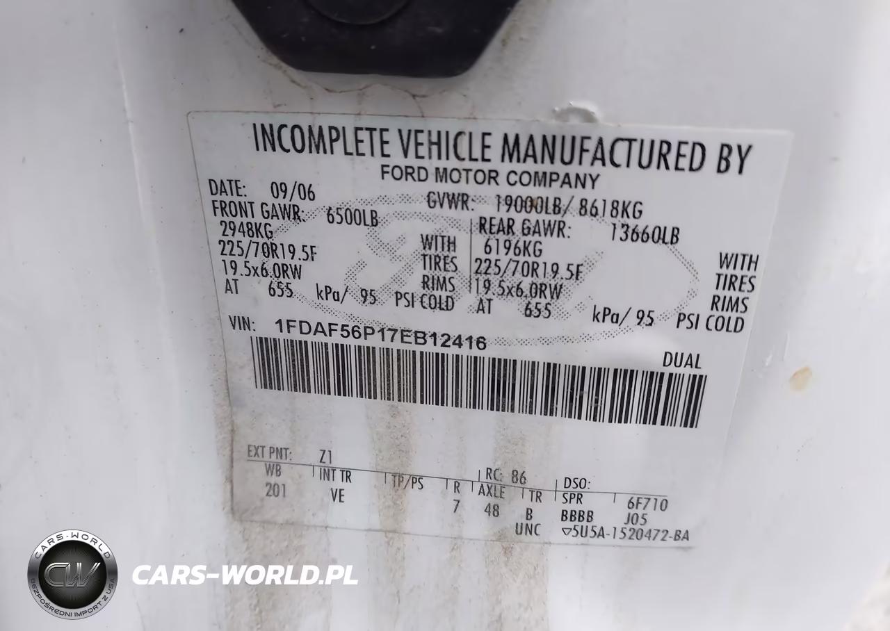 2007 Ford F-550 Chassis Xl-Xlt VIN:1FDAF56P17EB12416 - 8