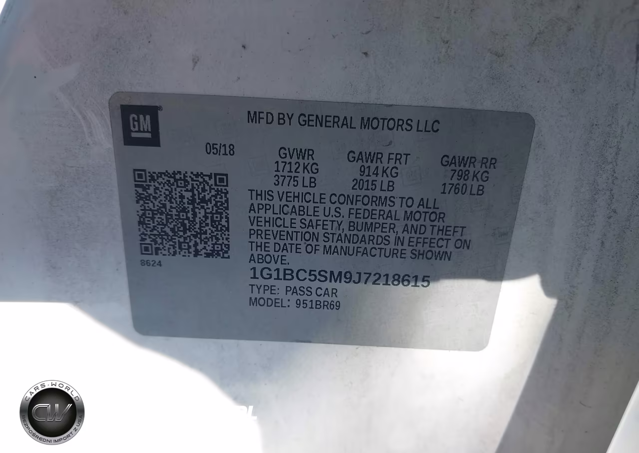 2018 Chevrolet Cruze Ls Auto VIN:1G1BC5SM9J7218615 - 9