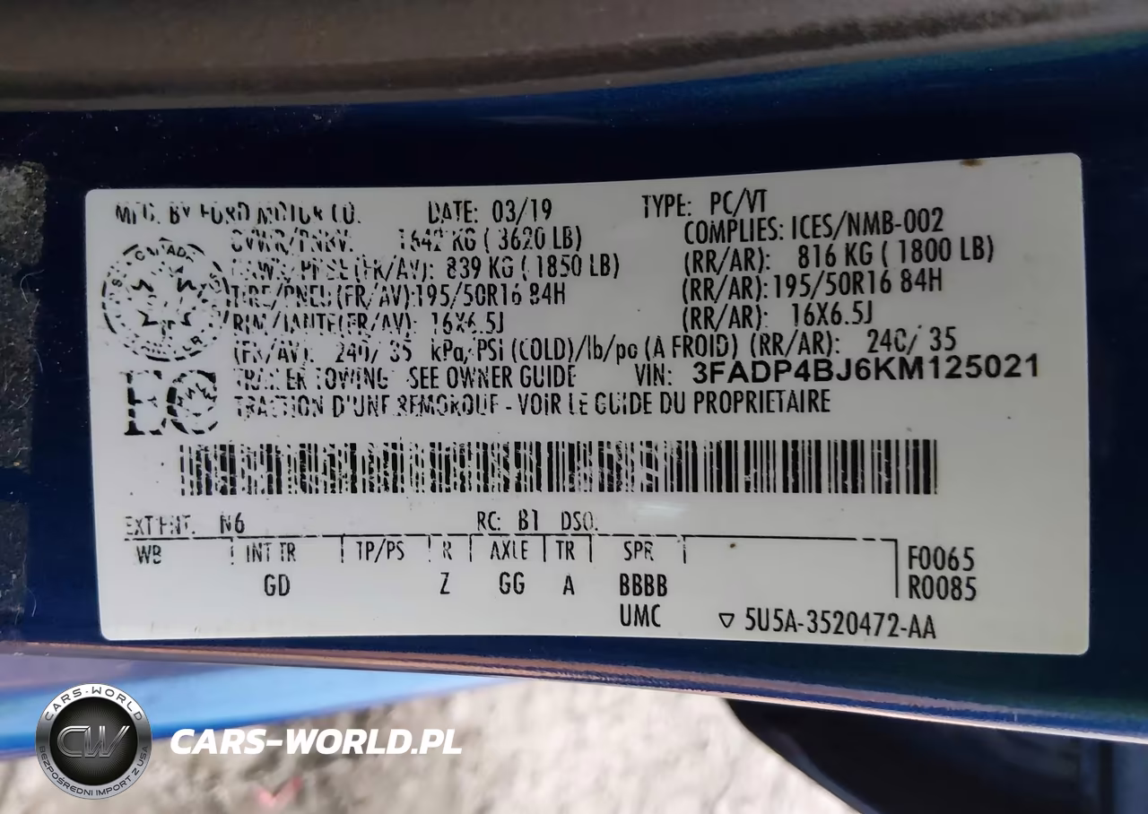 2019 Ford Fiesta Se VIN:3FADP4BJ6KM125021 - 9