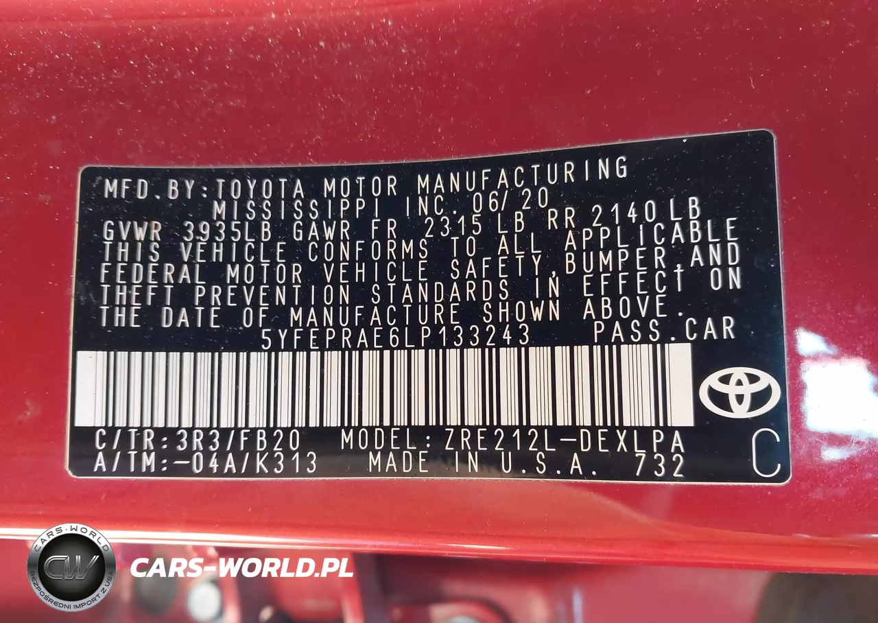 2020 Toyota Corolla Le VIN:5YFEPRAE6LP133243 - 9
