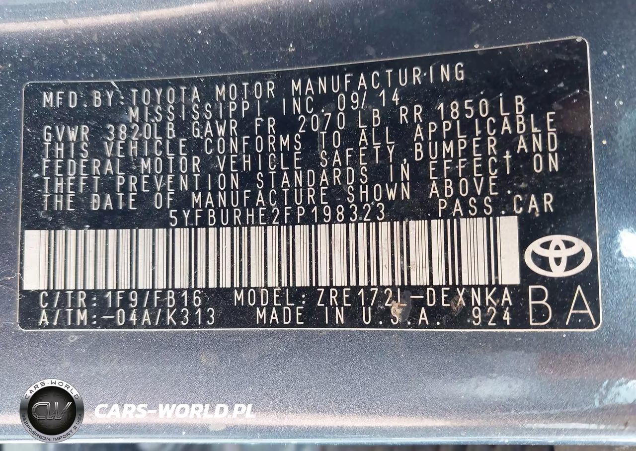 2015 Toyota Corolla L-Le-Le Pls-Prm-S-S Pls VIN:5YFBURHE2FP198323 - 9