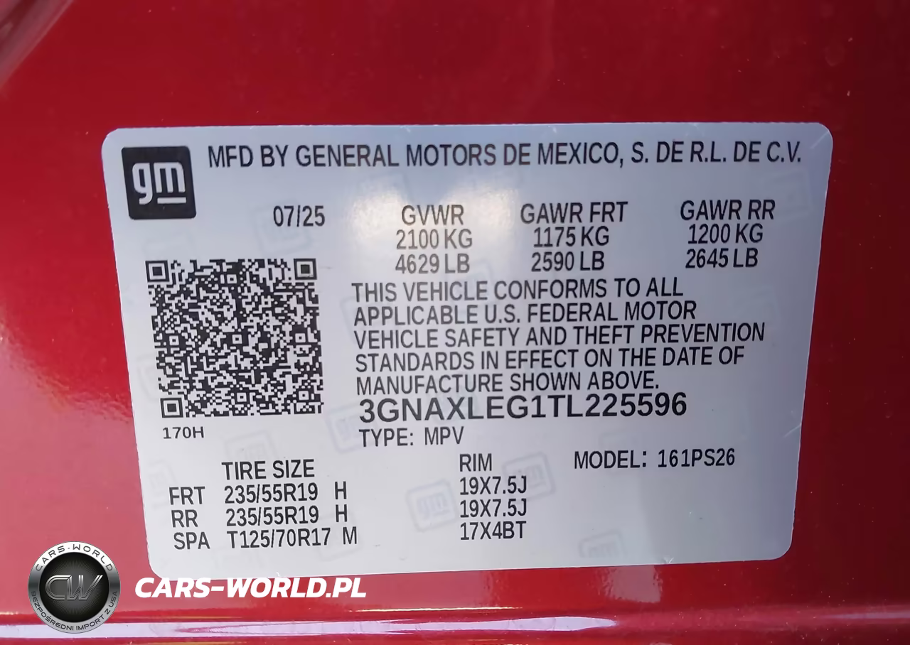 2026 Chevrolet Equinox Fwd Rs VIN:3GNAXLEG1TL225596 - 9