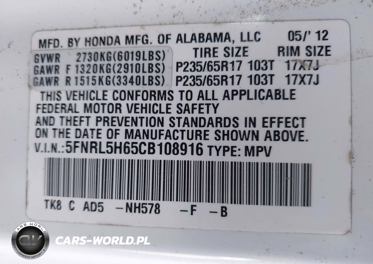 2012 Honda Odyssey Ex-L VIN:5FNRL5H65CB108916 - 9