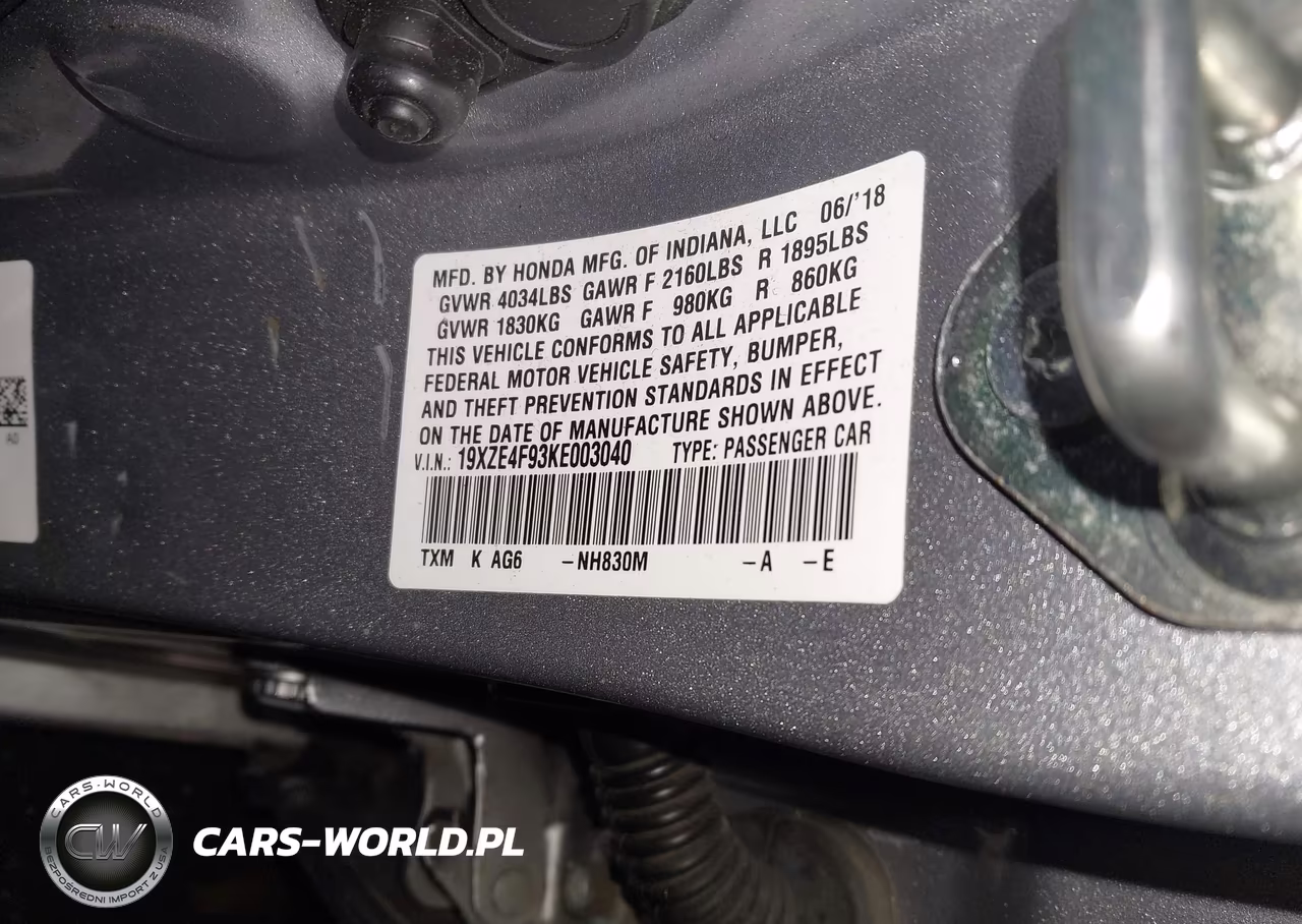 2019 Honda Insight Touring VIN:19XZE4F93KE003040 - 9