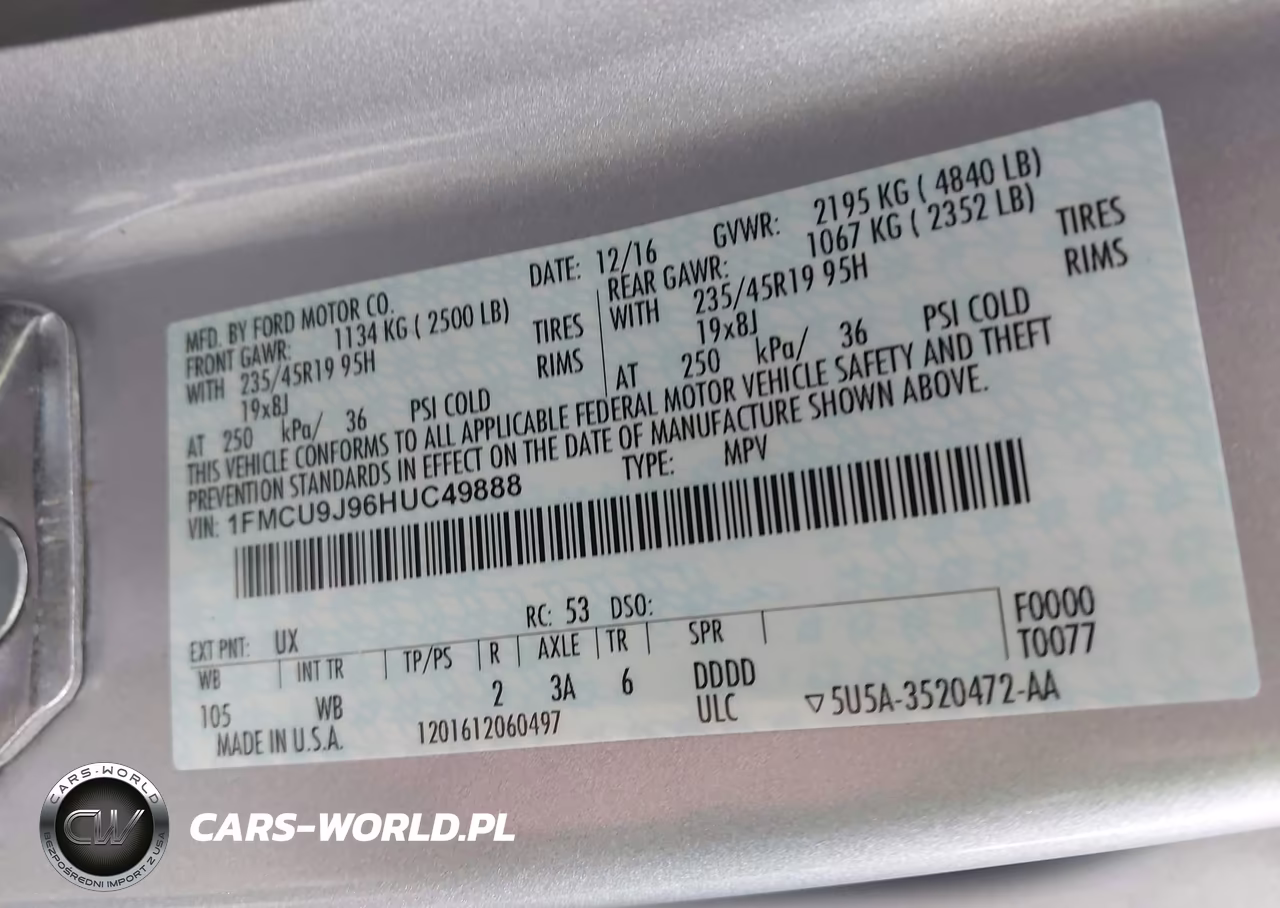 2017 Ford Escape Titanium VIN:1FMCU9J96HUC49888 - 9