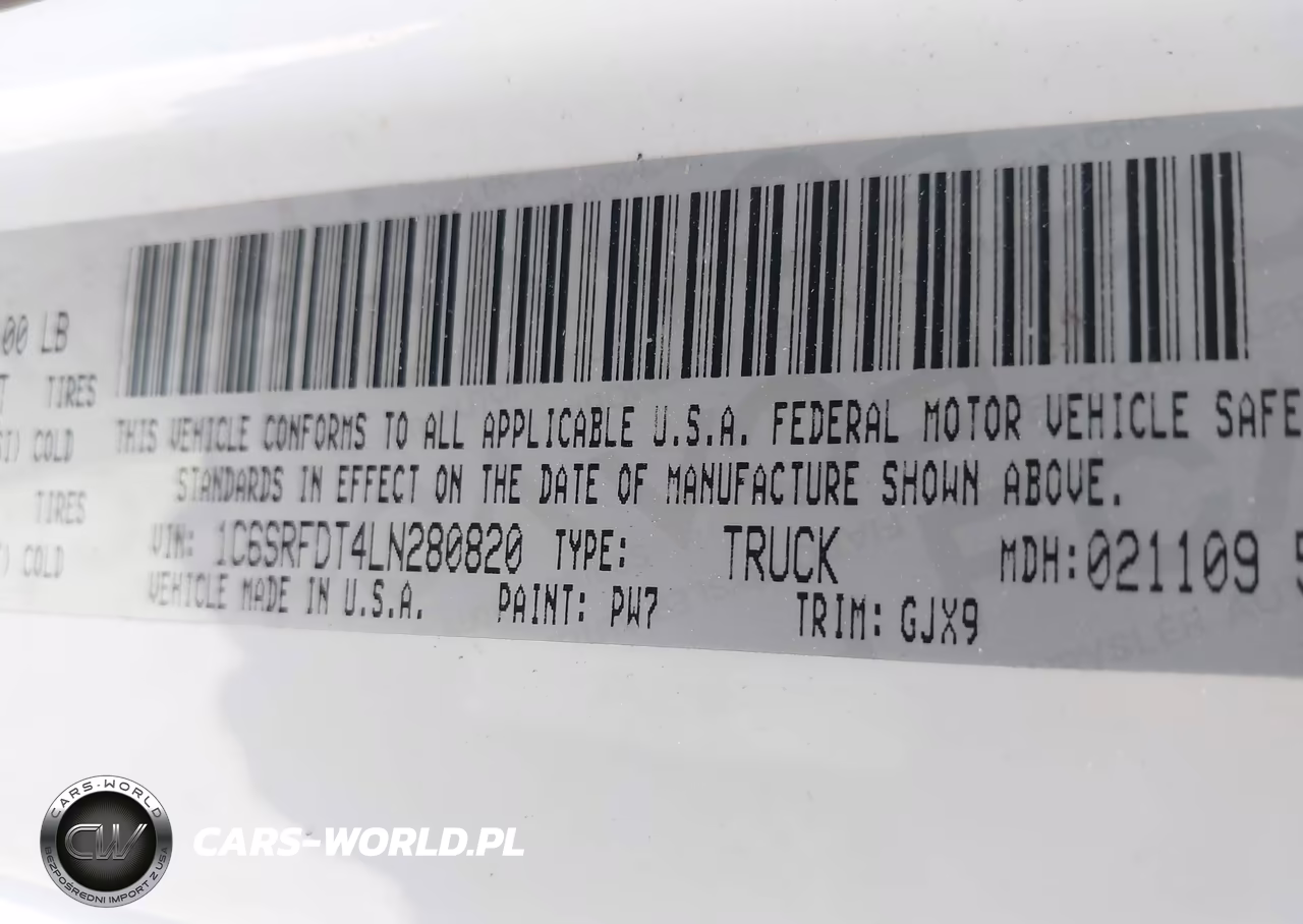 2020 Ram 1500 Laramie 4X4 6'4 Box VIN:1C6SRFDT4LN280820 - 9