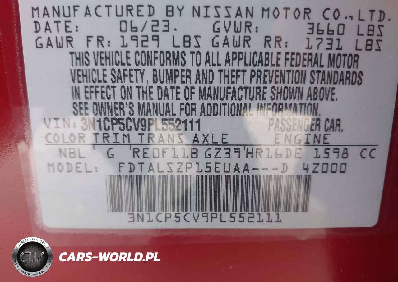 2023 Nissan Kicks Sv Xtronic Cvt VIN:3N1CP5CV9PL552111 - 9