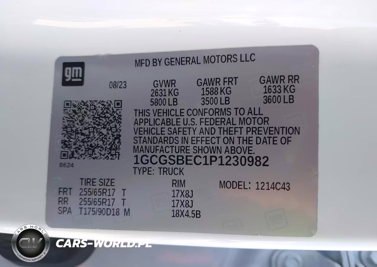 2023 Chevrolet Colorado 2Wd Short Box Wt VIN:1GCGSBEC1P1230982 - 9