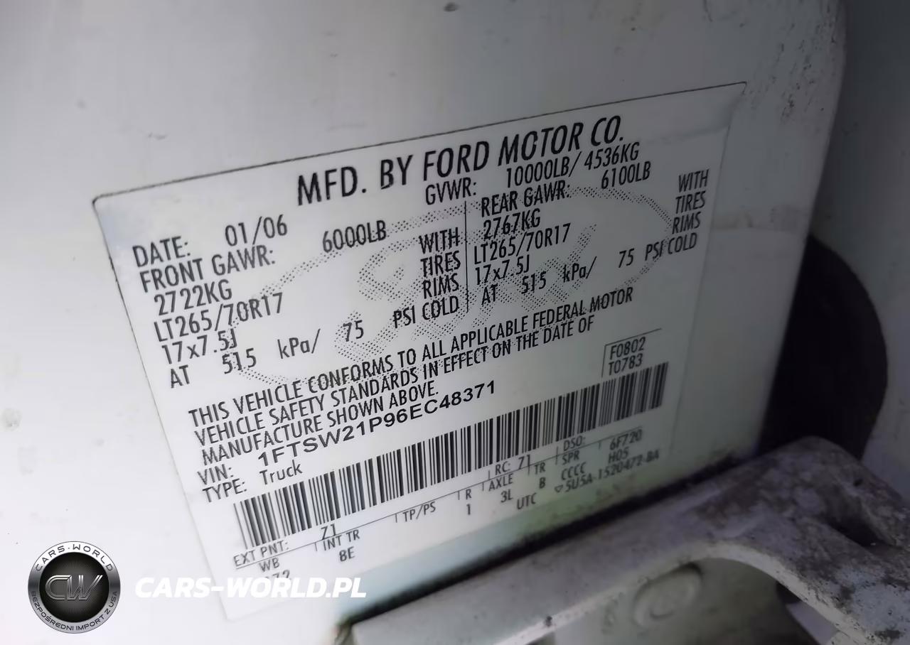 2006 Ford F-250 Lariat-Xl-Xlt VIN:1FTSW21P96EC48371 - 9