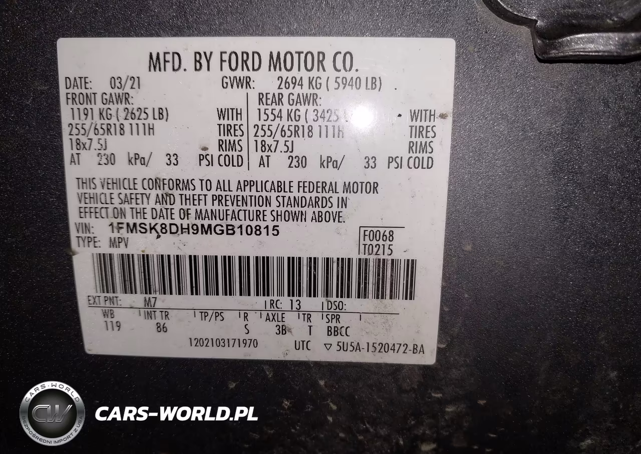 2021 Ford Explorer Xlt VIN:1FMSK8DH9MGB10815 - 9