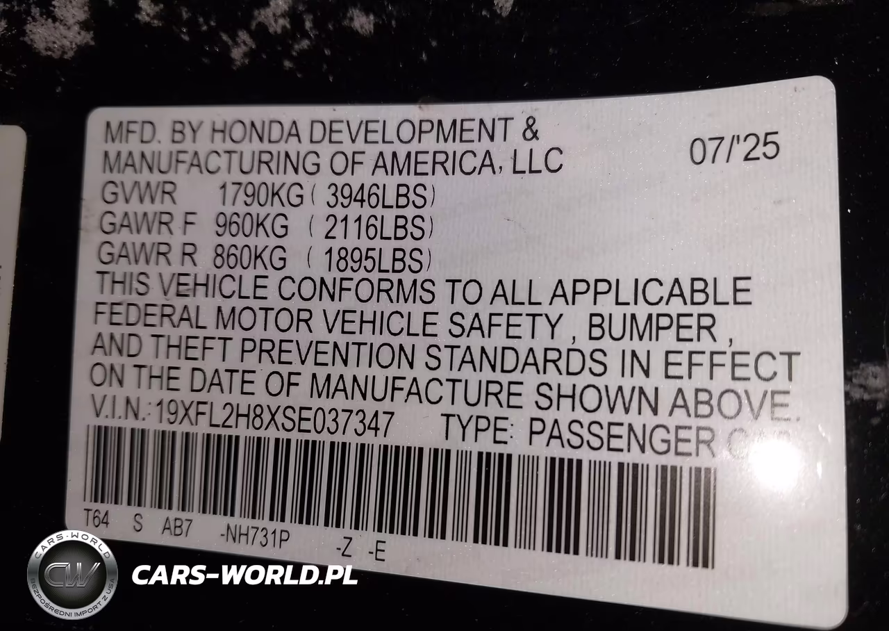 2025 Honda Civic Sedan Sport VIN:19XFL2H8XSE037347 - 9