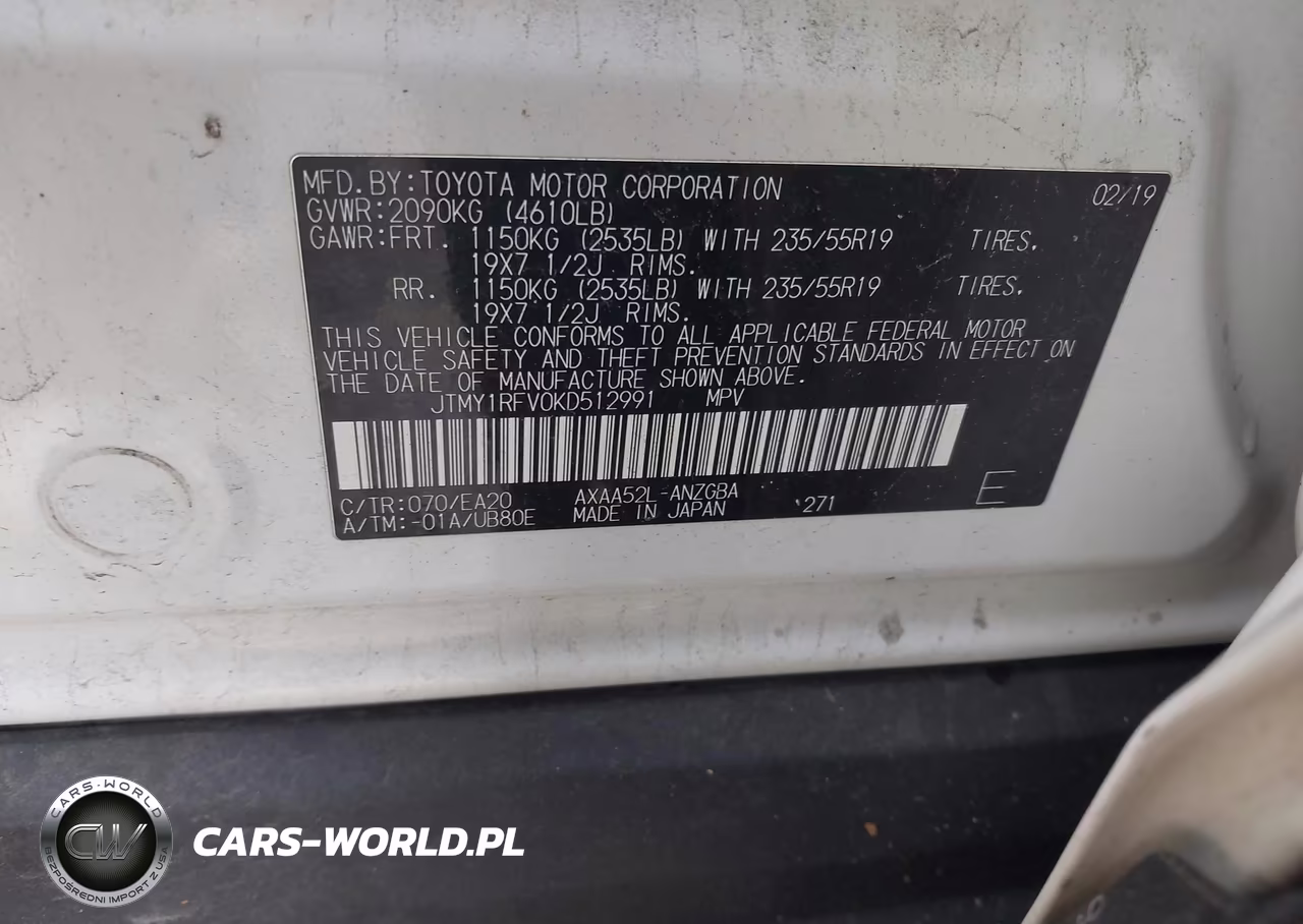 2019 Toyota Rav4 Limited VIN:JTMY1RFV0KD512991 - 9