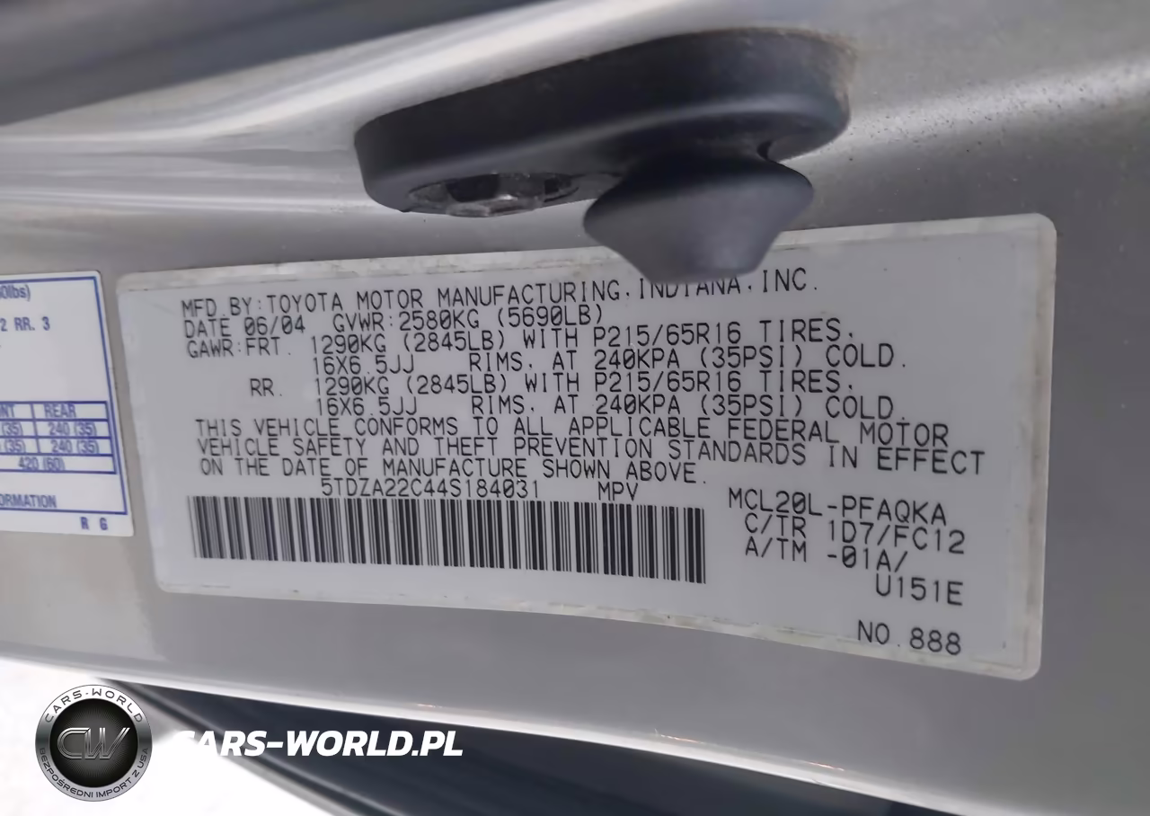 2004 Toyota Sienna Xle VIN:5TDZA22C44S184031 - 9