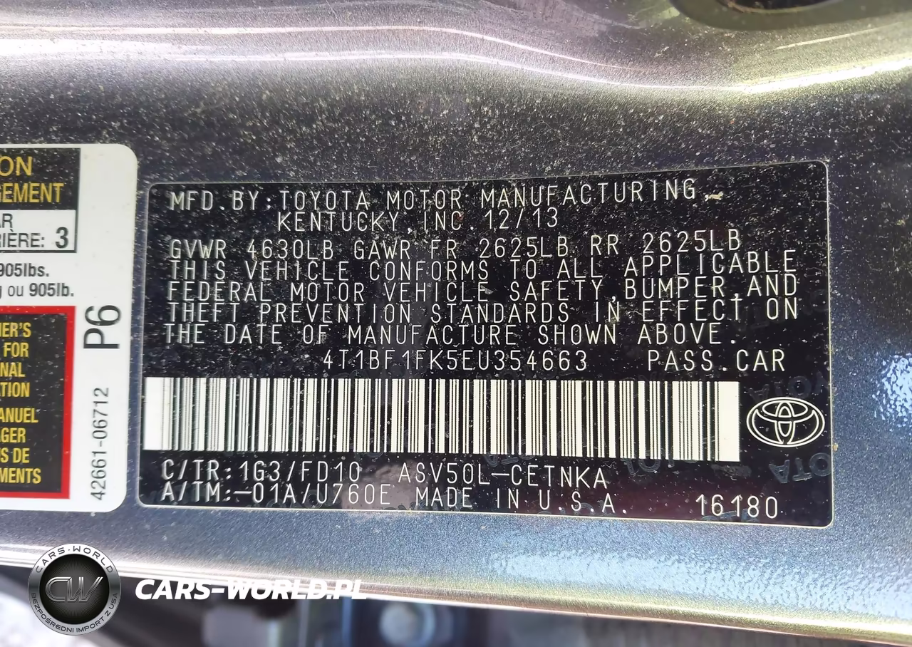 2014 Toyota Camry Le VIN:4T1BF1FK5EU354663 - 9
