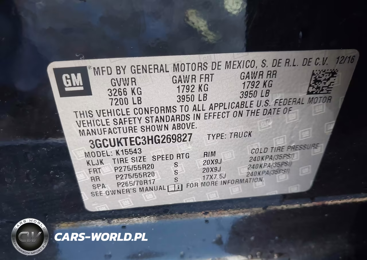 2017 Chevrolet Silverado 1500 High Country VIN:3GCUKTEC3HG269827 - 9