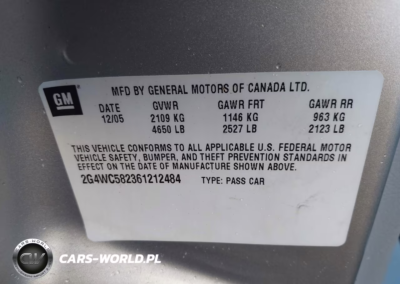 2006 Buick Lacrosse Cx VIN:2G4WC582361212484 - 9