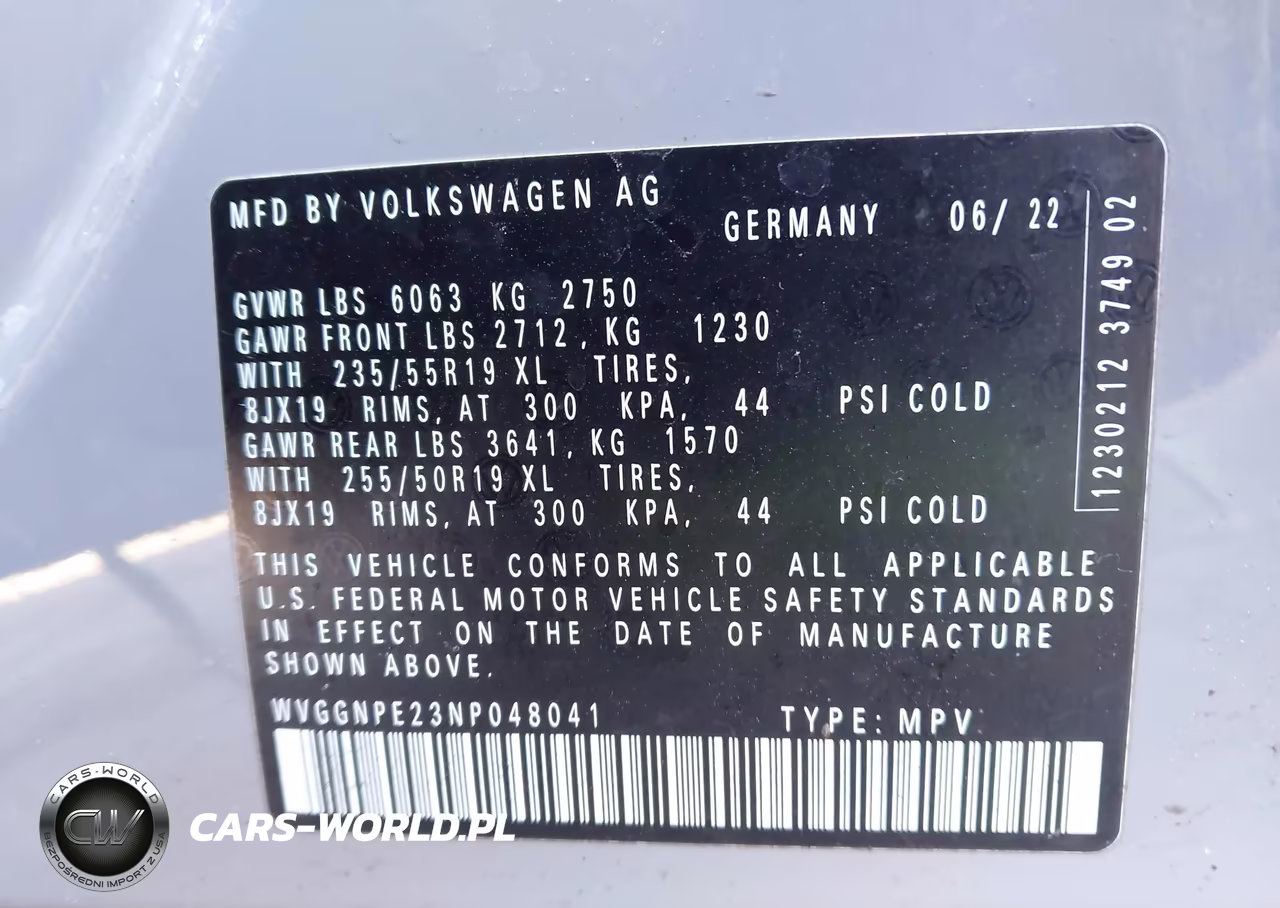 2022 Volkswagen Id.4 Awd Pro S VIN:WVGGNPE23NP048041 - 9