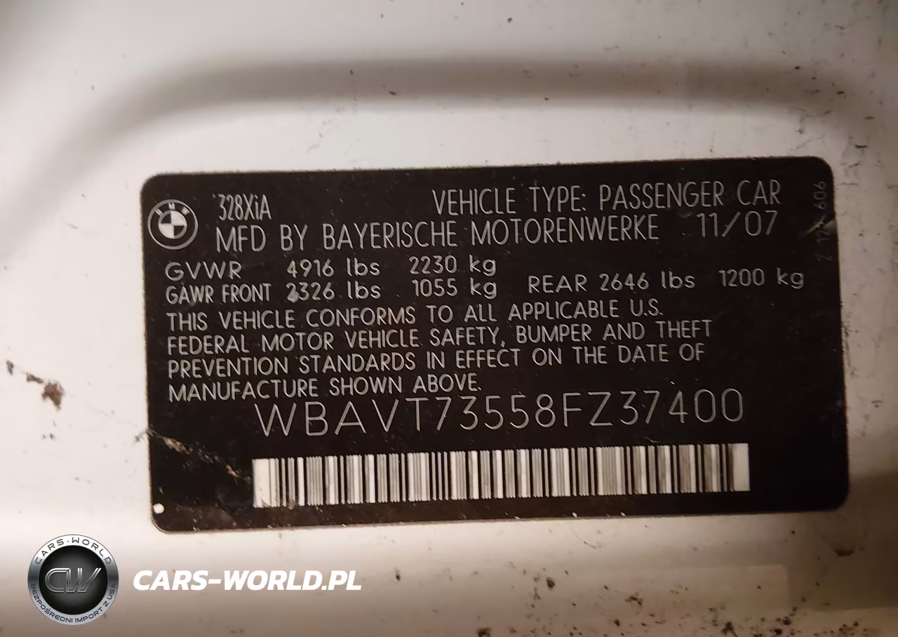 2008 BMW 328Xi VIN:WBAVT73558FZ37400 - 9