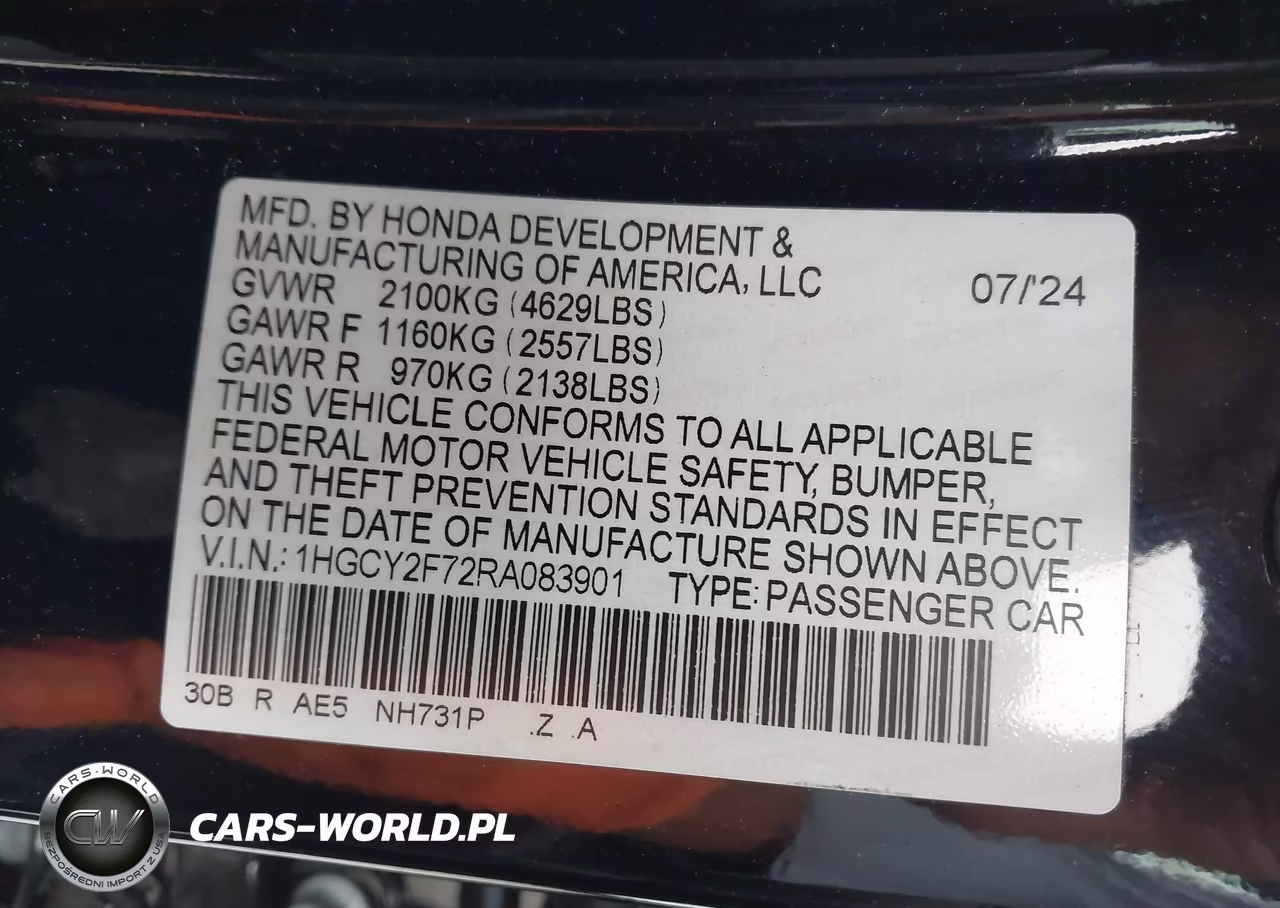 2024 Honda Accord Hybrid Sport-L VIN:1HGCY2F72RA083901 - 9